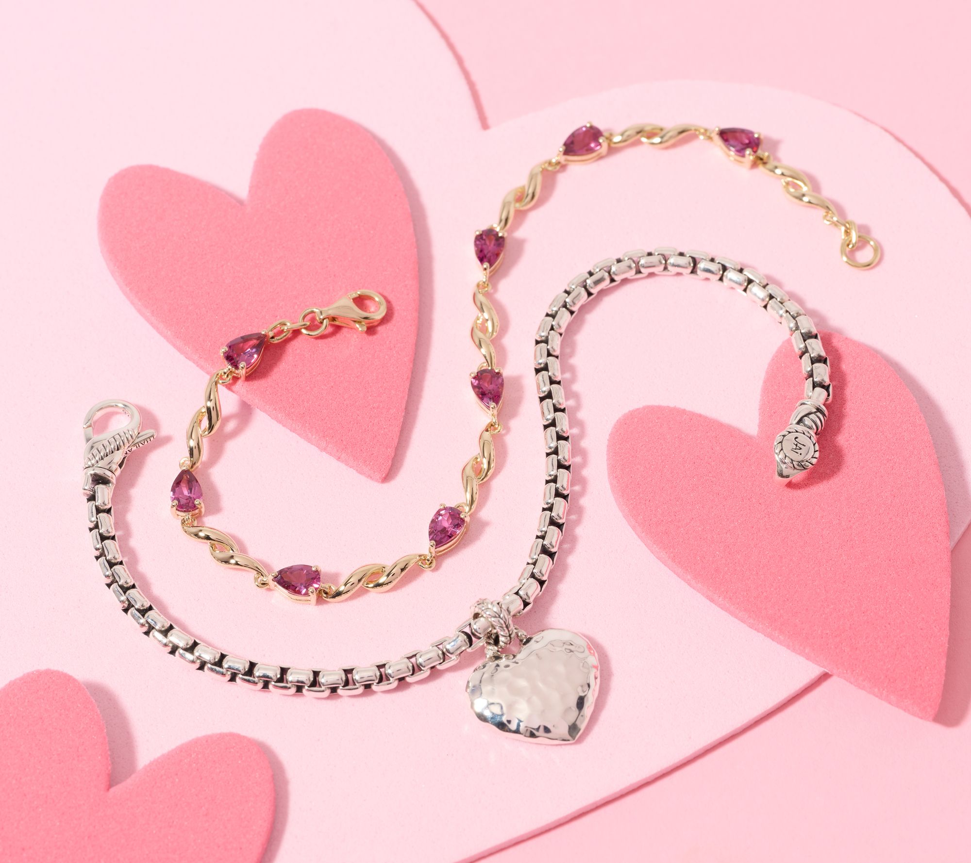 Vault Discoveries 3.00ct Magenta Garnet Tennis Bracelet, Sterl