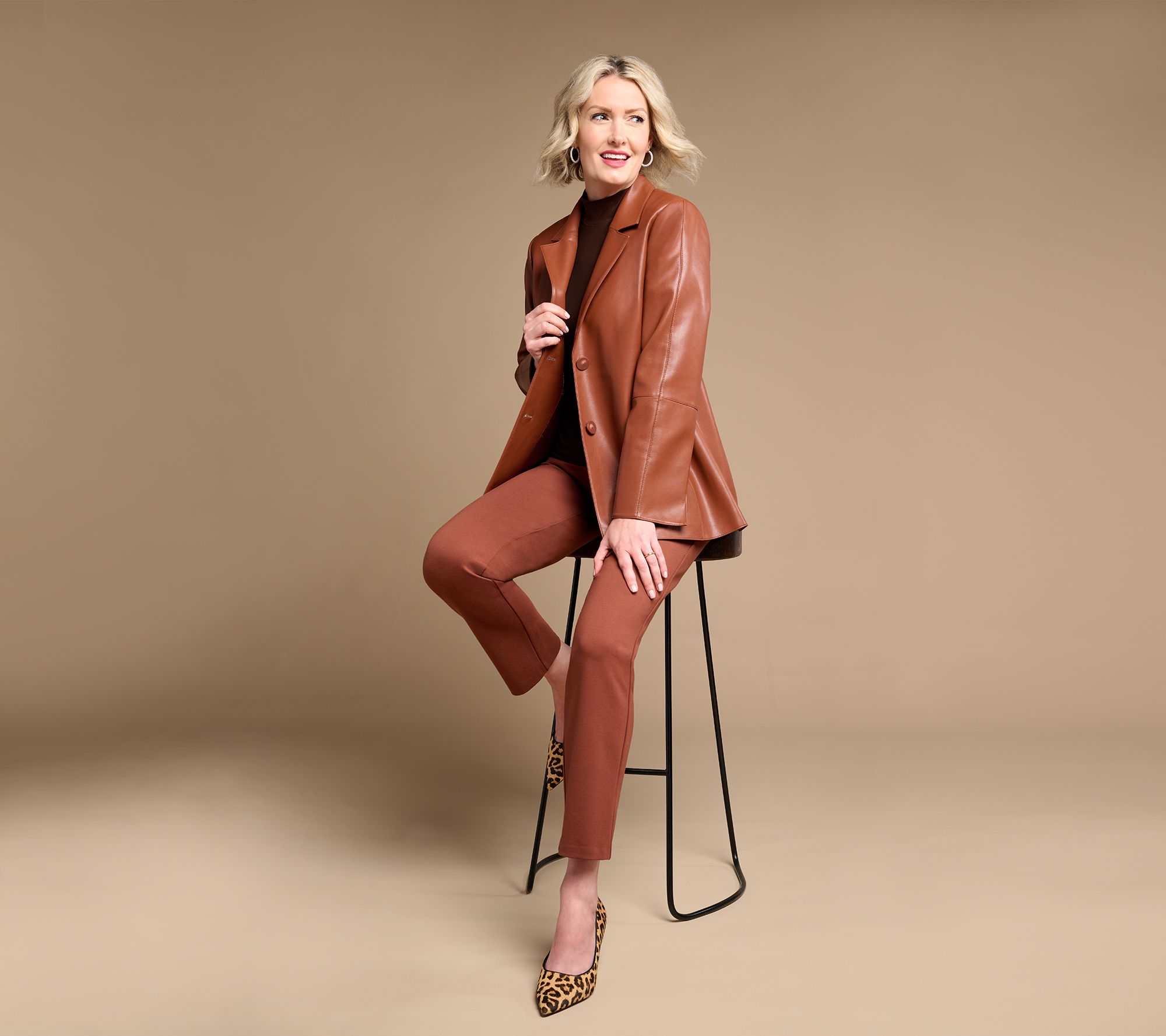 Dennis Basso Regular Luxe Faux Leather Jacket