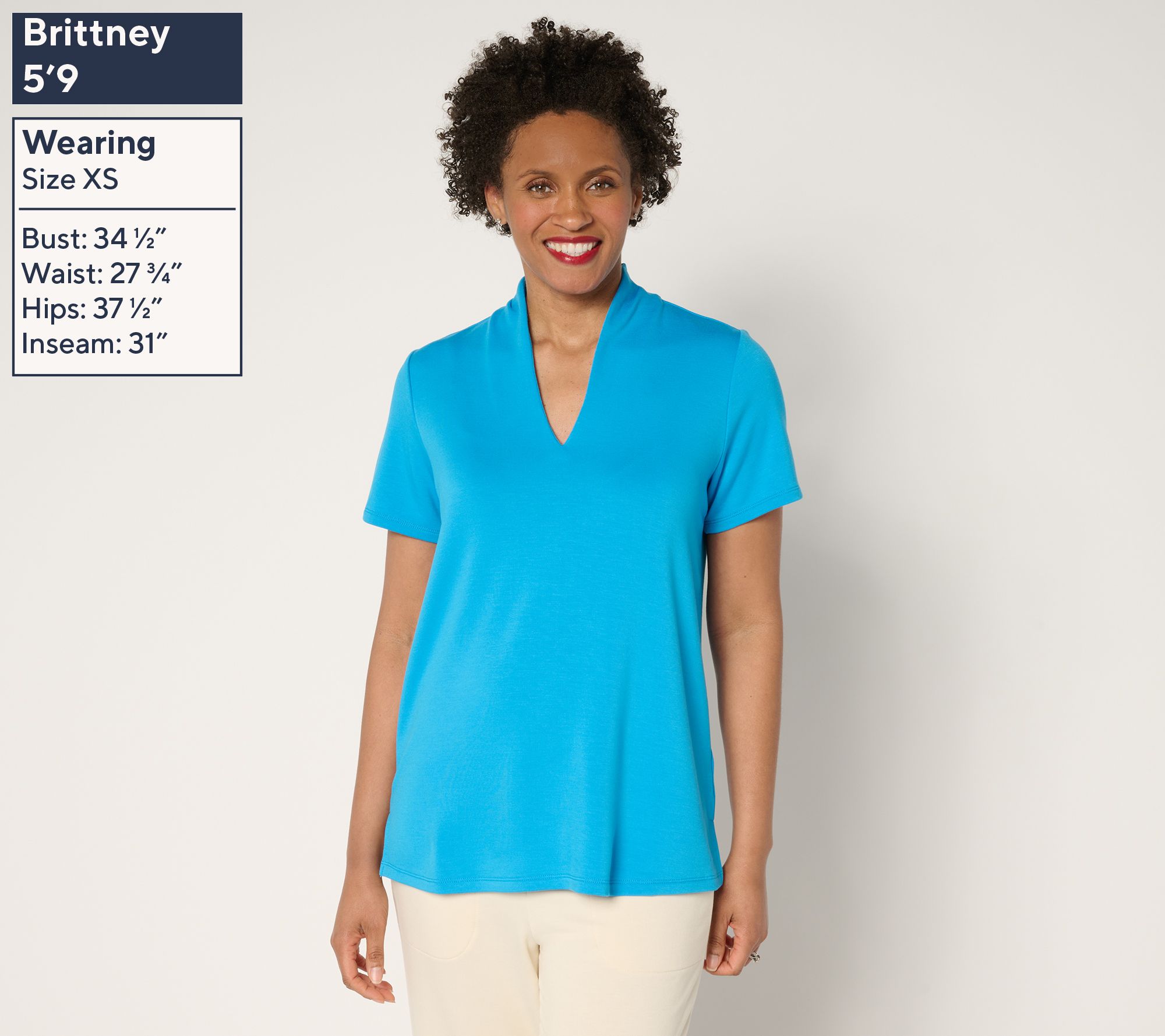 Brandis Dress Out Loud Acquitted Knit High V-Neck Short Slv Top