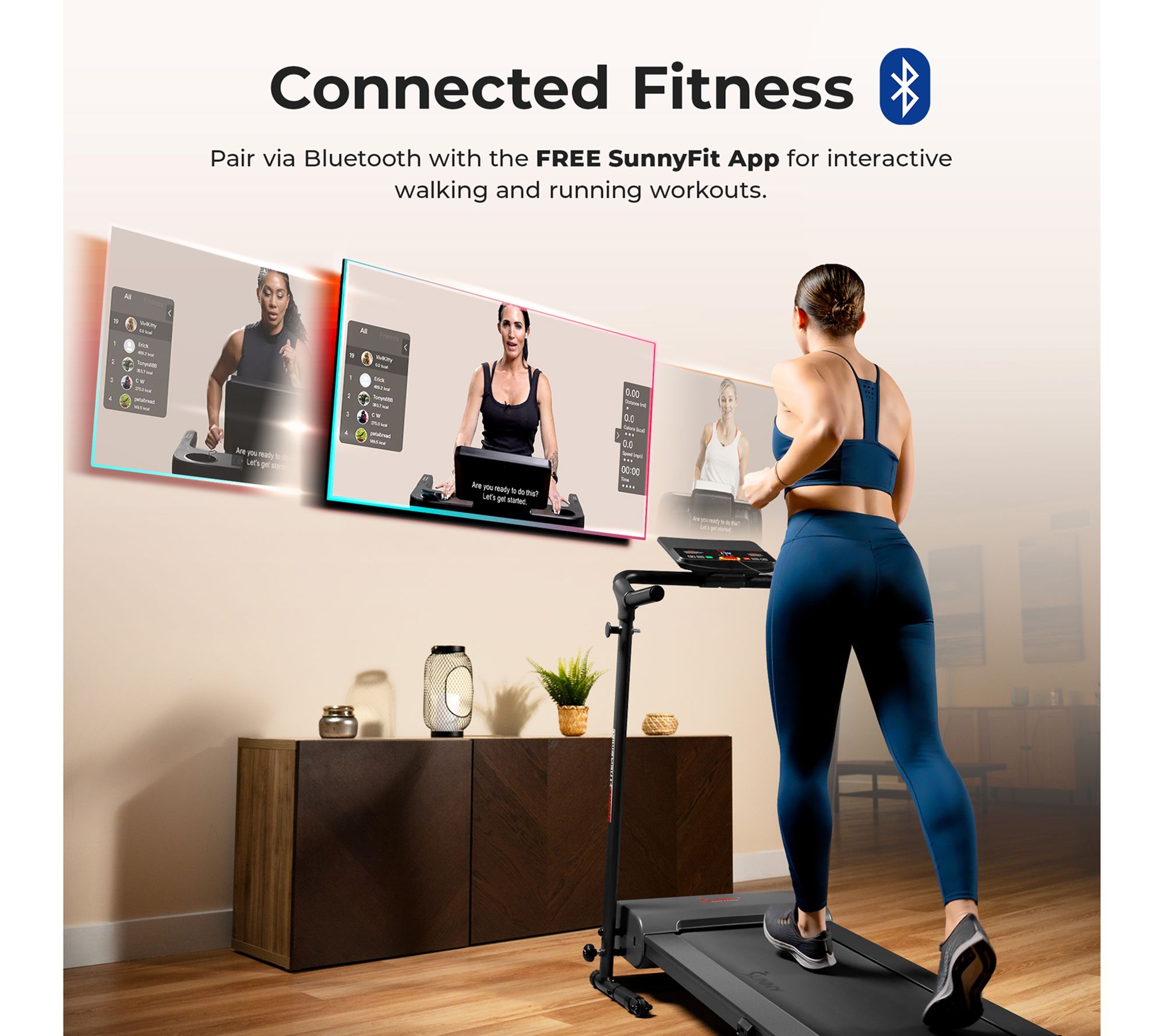 Sunny Smart Easy Assembly Folding Treadmill