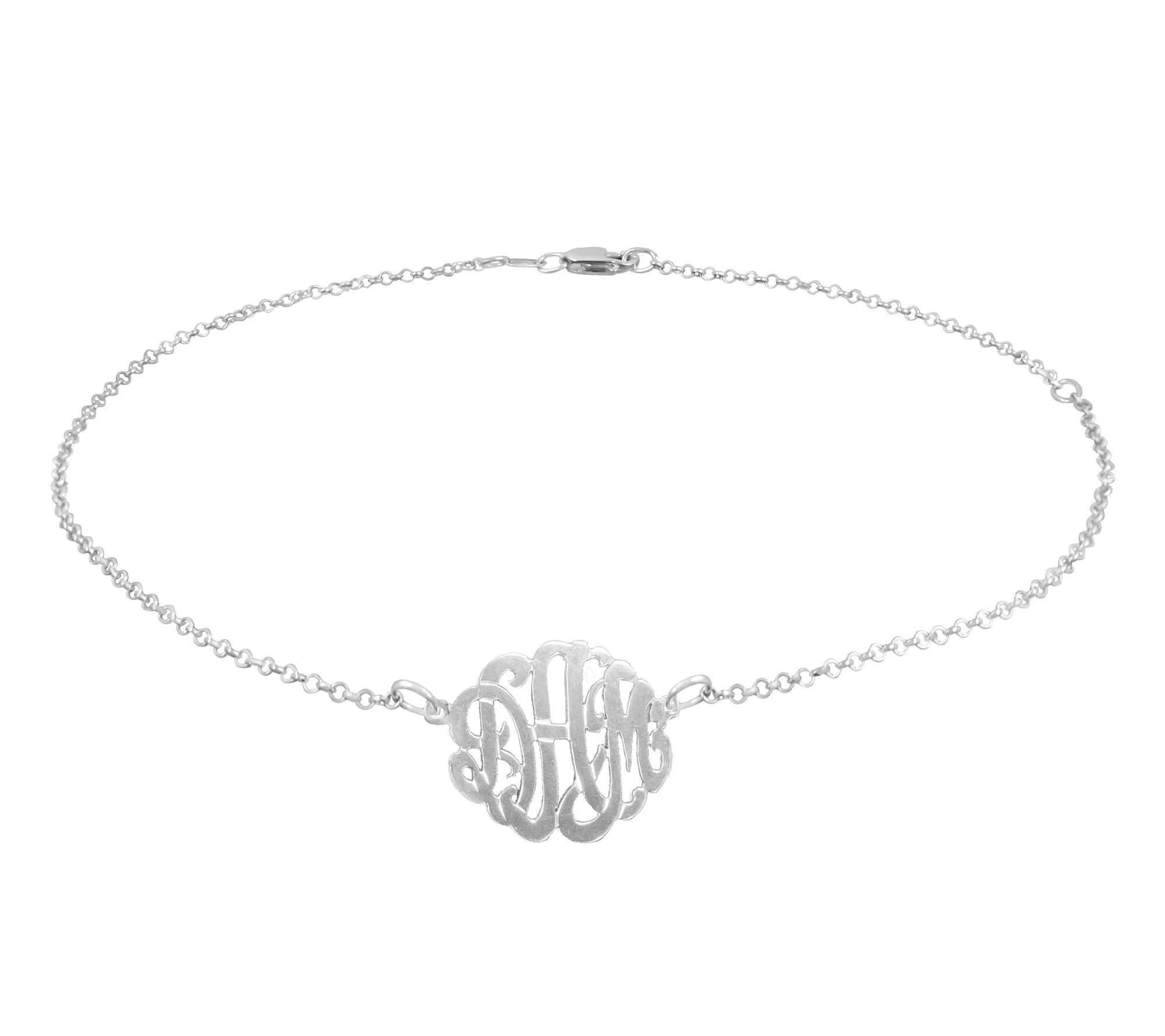 Personalized Sterling Silver Monogram Ankle Bracelet