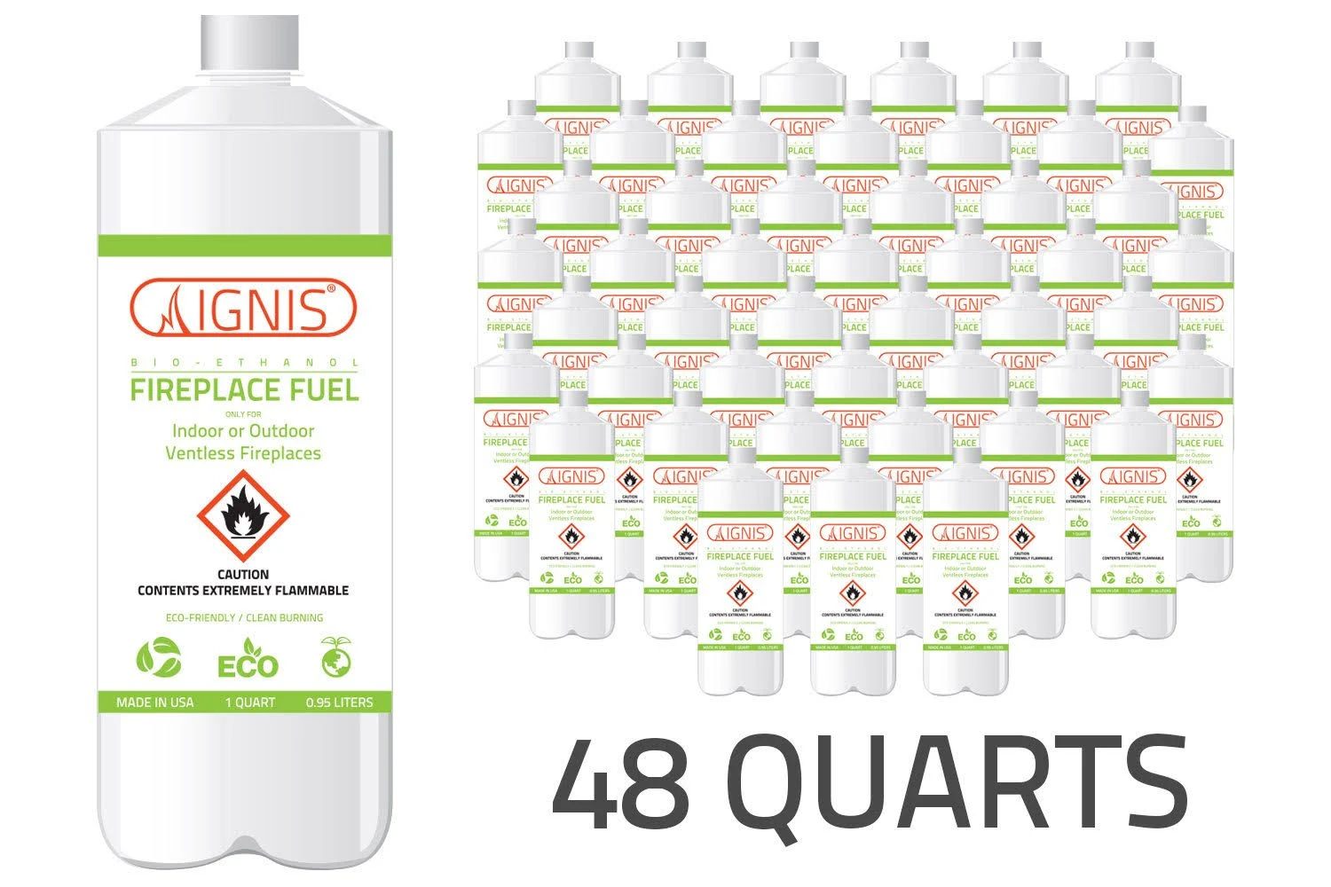 Ignis Bio Ethanol Fireplace Fuel - 48 Pack