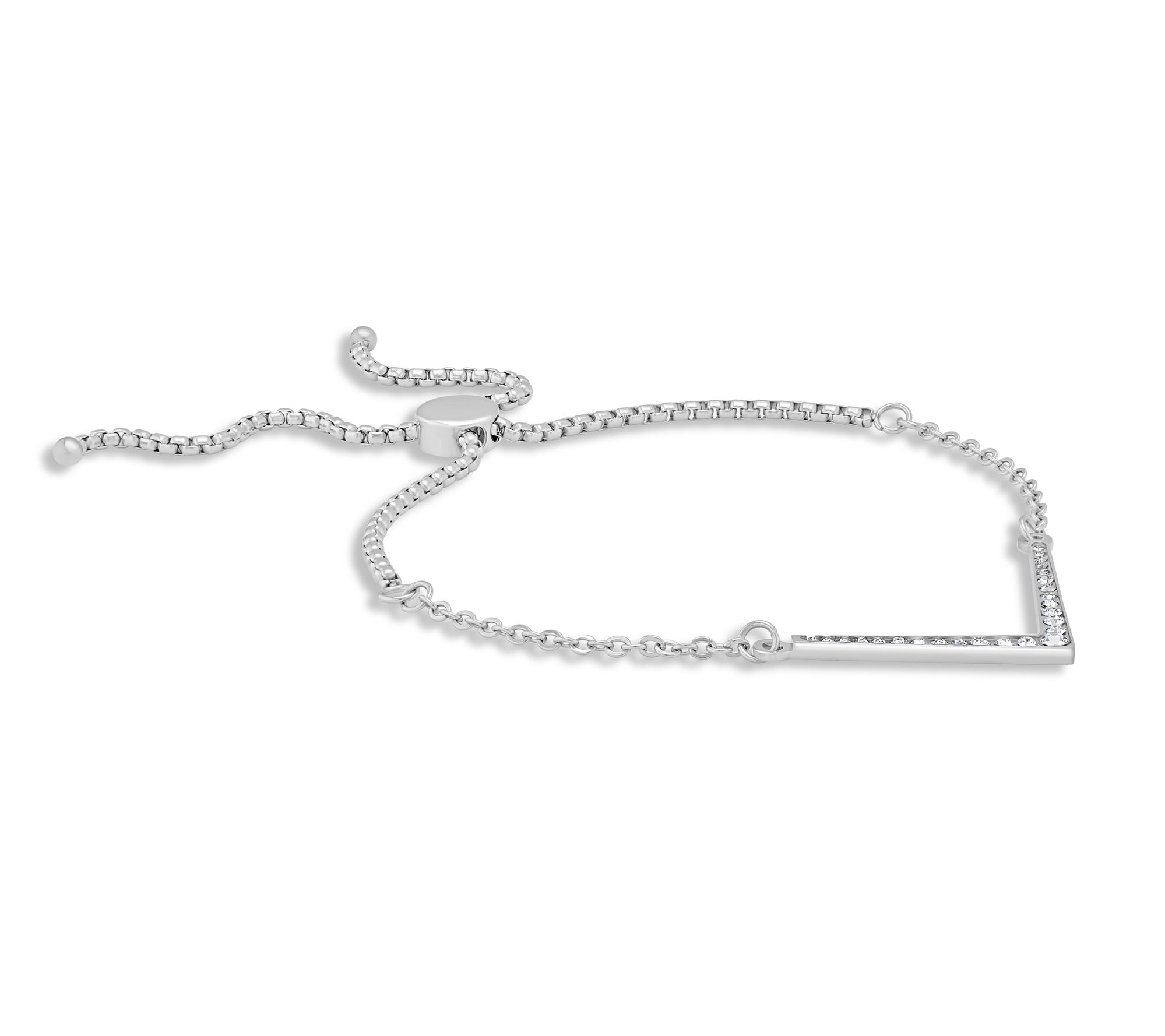 Steel by Design Adjustable Crystal Bracelet