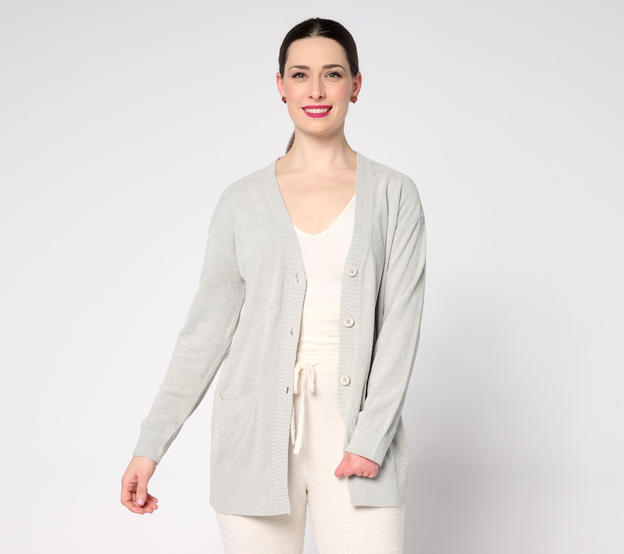 Barefoot Dreams CozyChic Ultra Lite Chevron Placket Cardigan