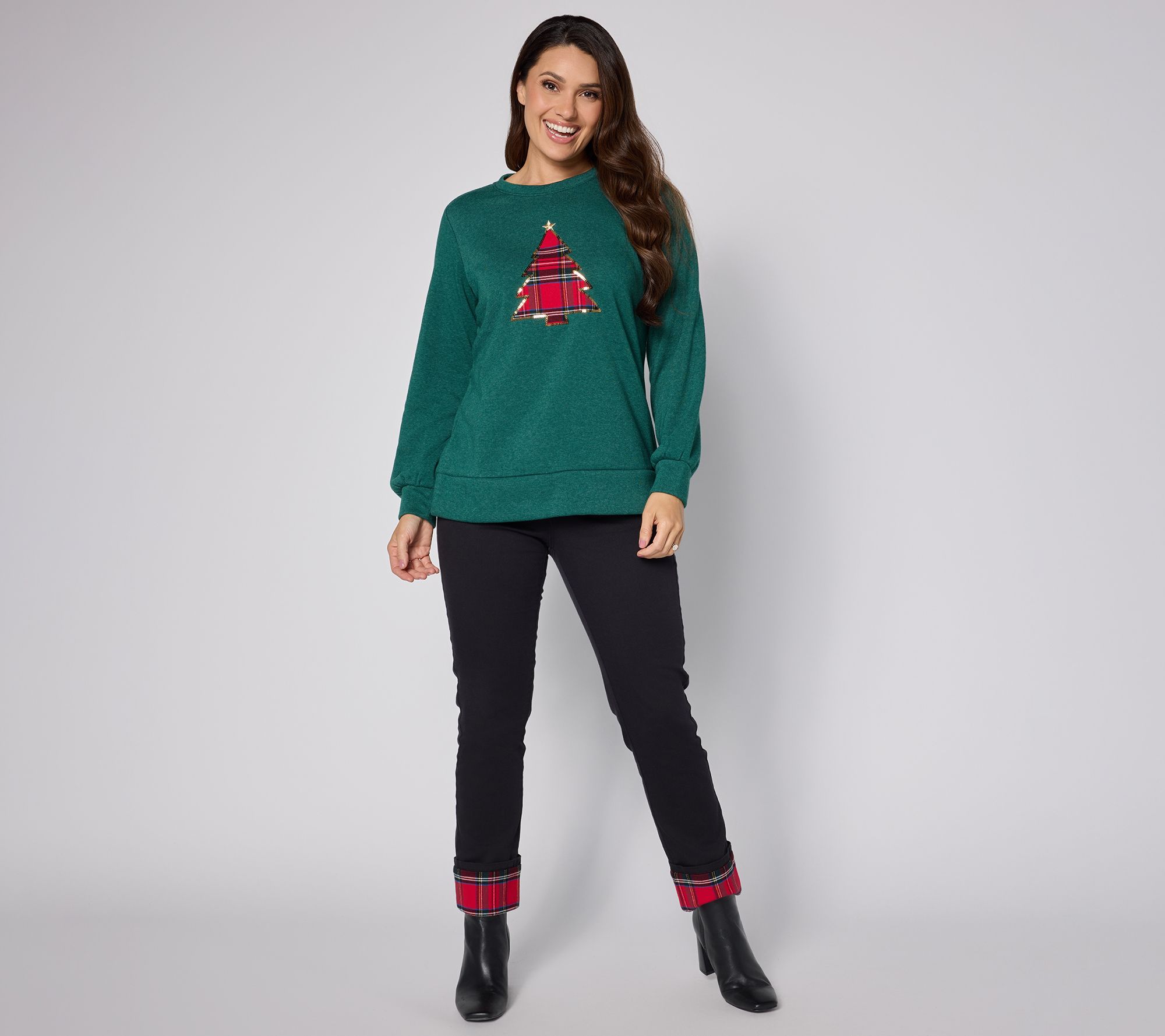 Jingle Belles by Kim Gravel Totally Tartan Holiday Sweatshirt