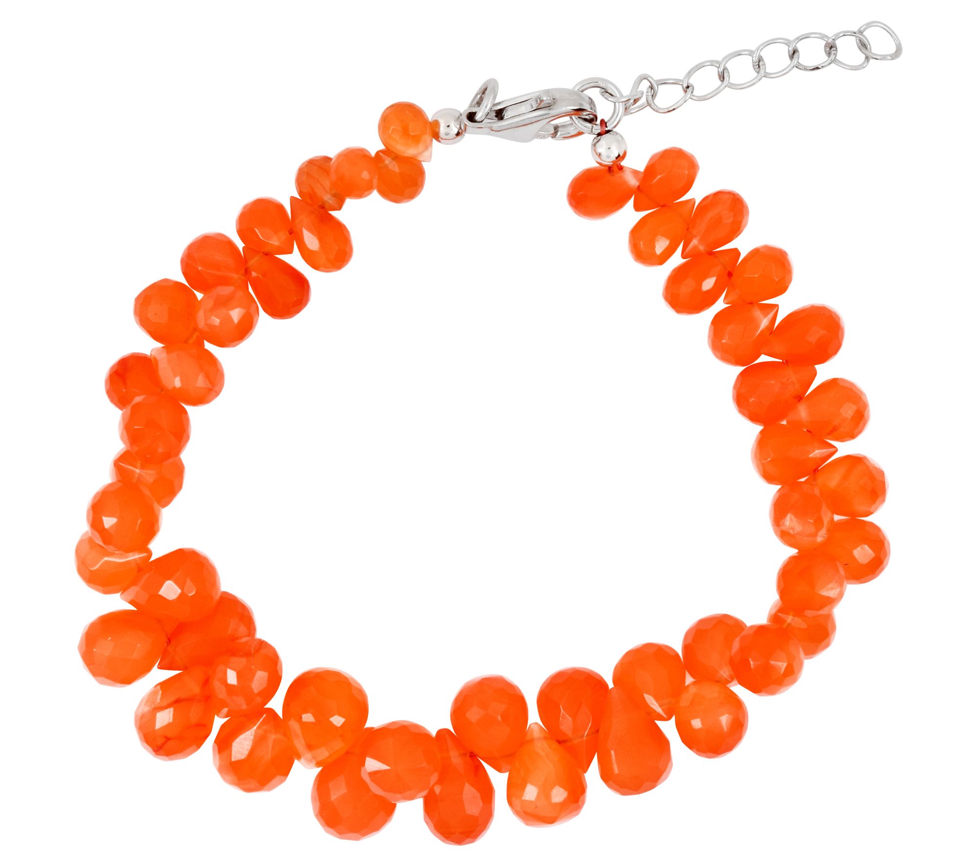 Affinity Gems Carnelian Bead Bracelet, Sterling Silver