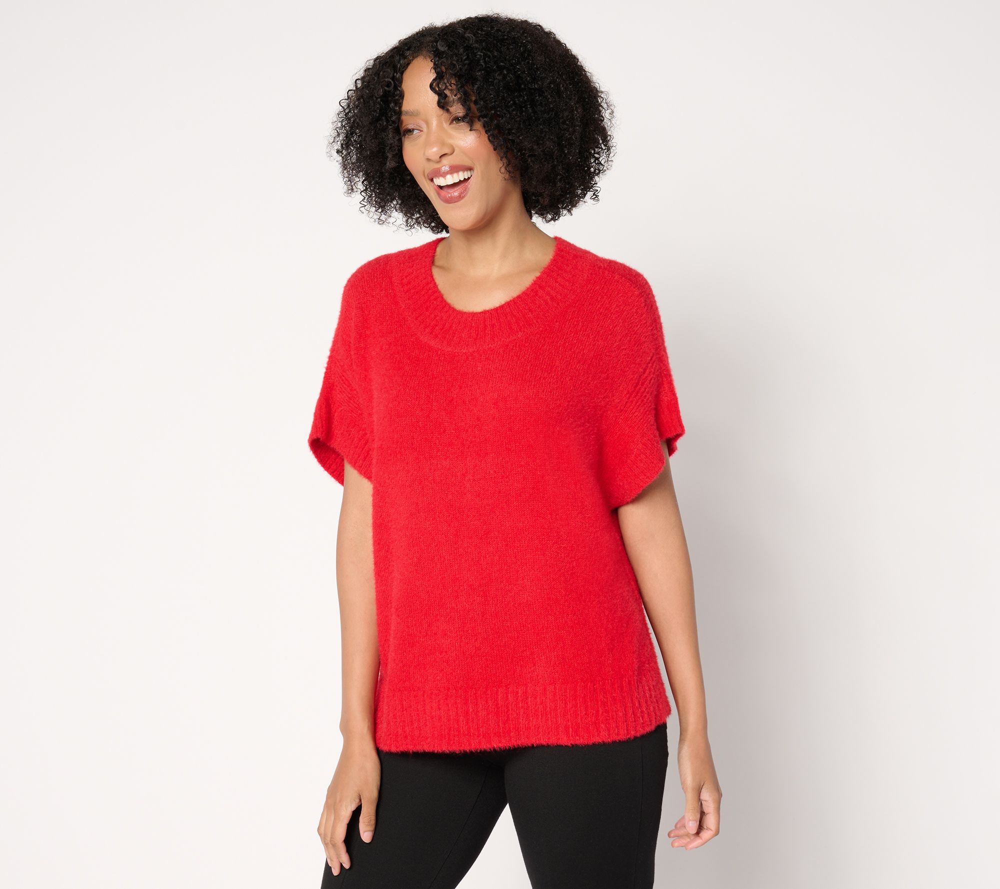 Studio Park x Amy Stran Drop Shoulder Brushed Sweater with Rib Hem