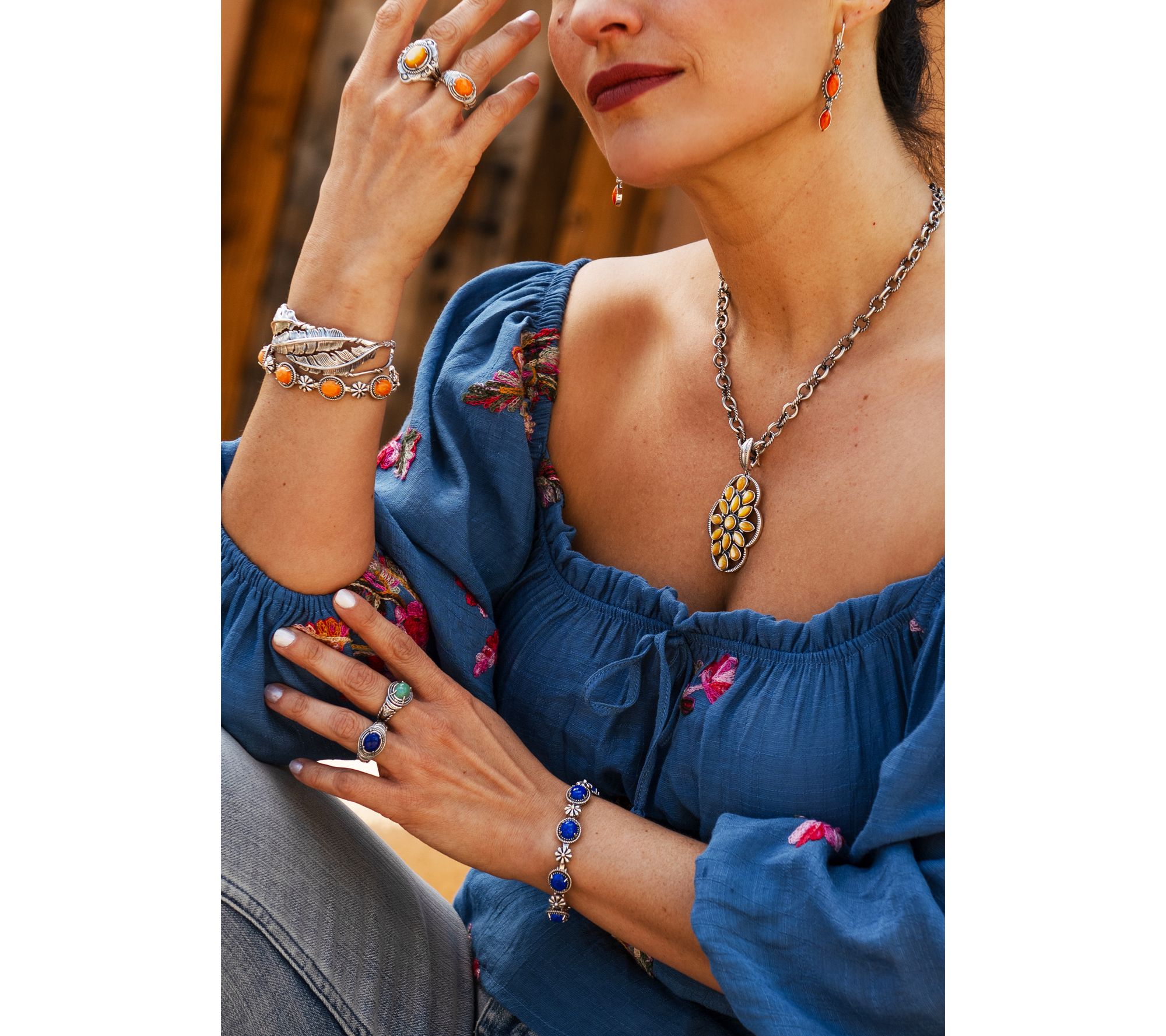 American West Sterling Silver Marquise Gem Leverback Earrings