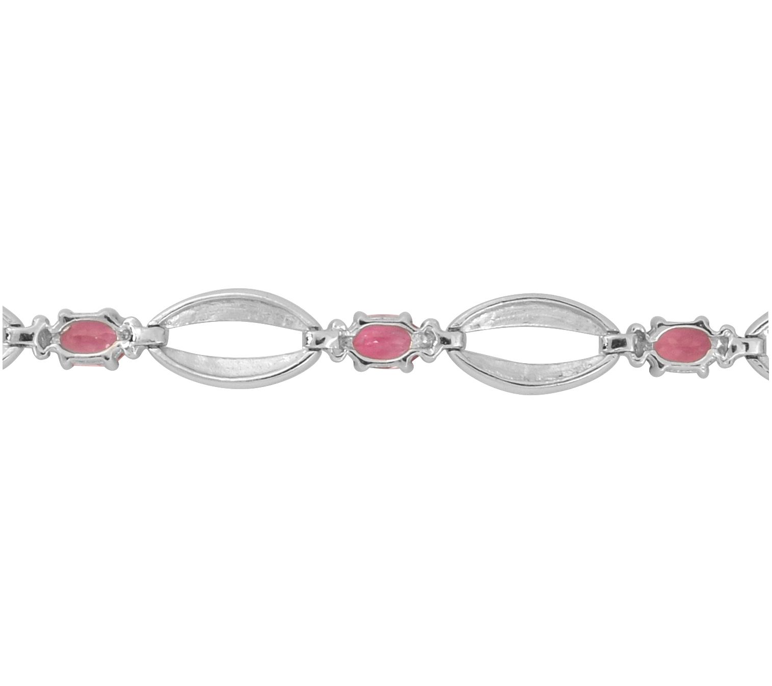 Affinity Gems Sterling Silver Pink Tourmaline Oal Bracelet