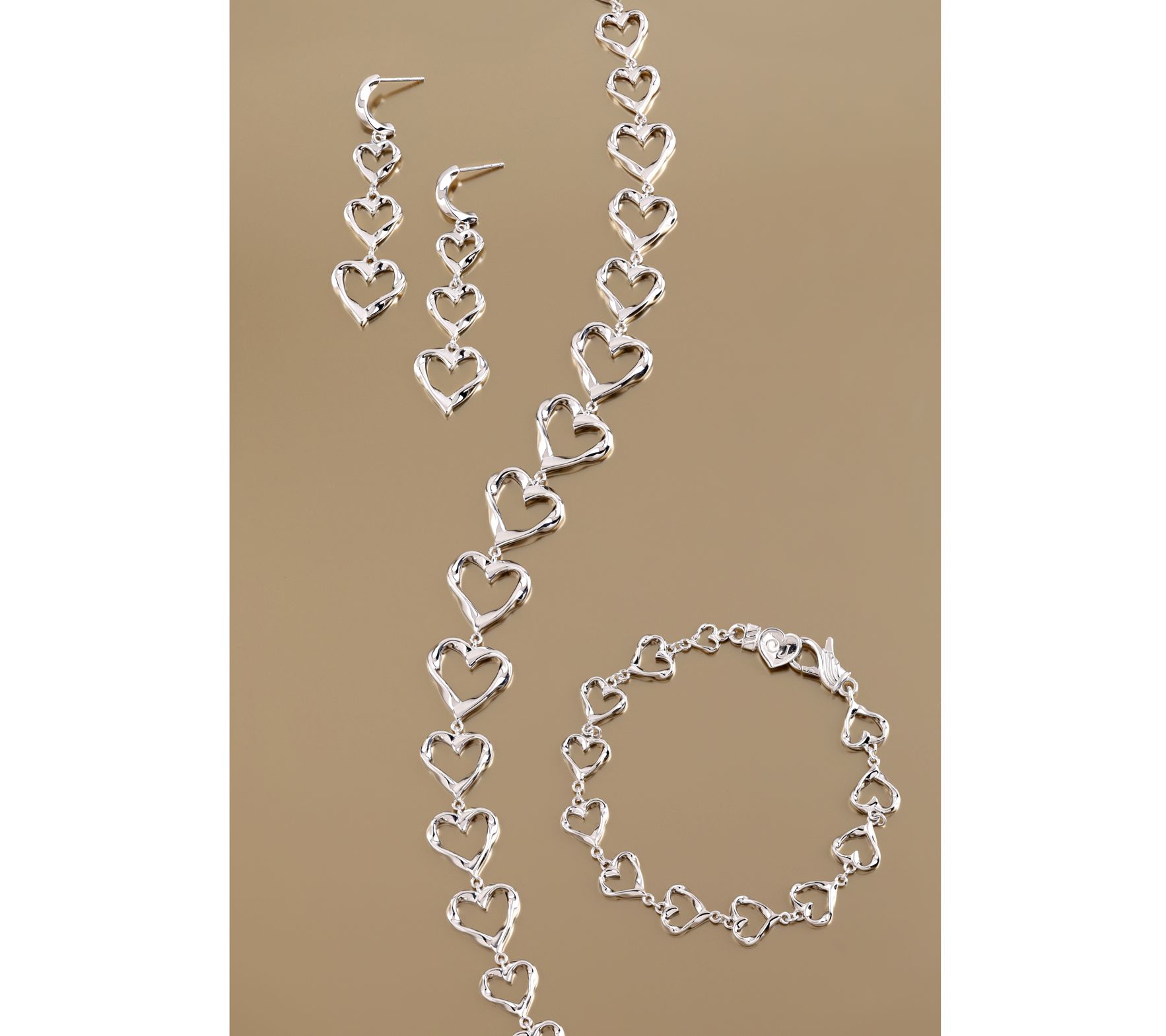 Christian James by Scott Grimes Sterling Silver Heart Link Necklace 40.5g