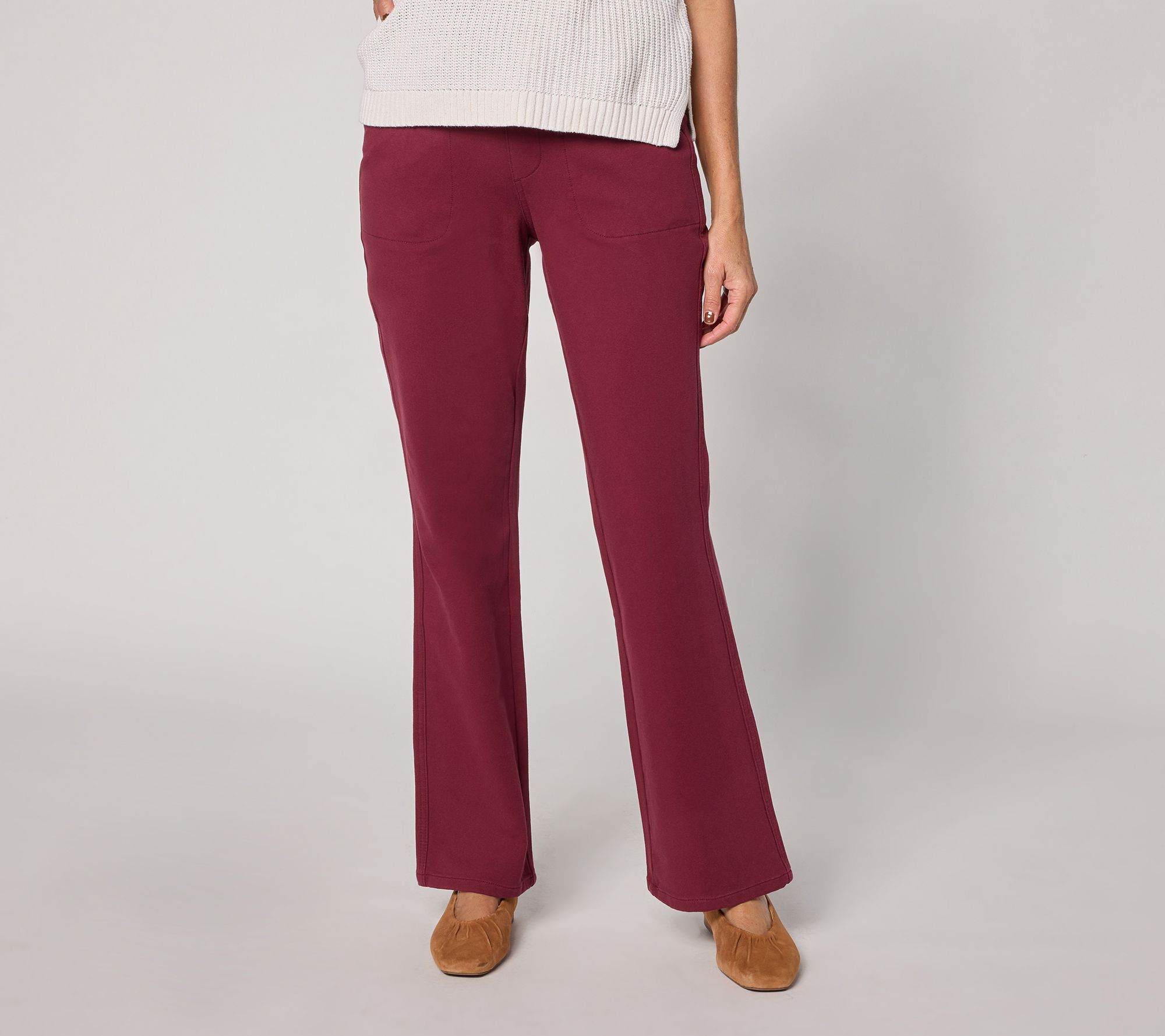 Quacker Factory Short DreamJeannes Flat Waistband Bootcut Jeans