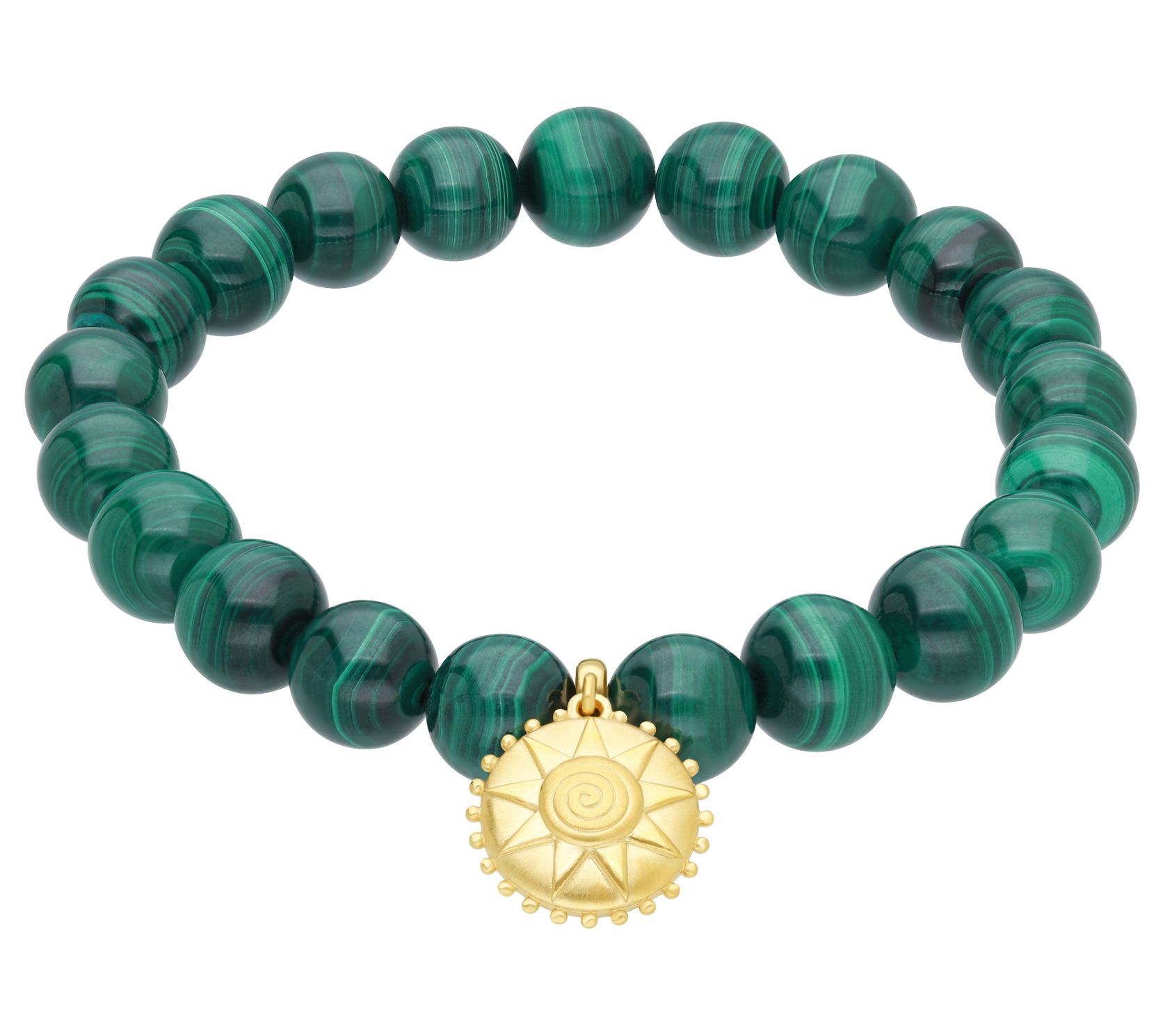 Elyse Ryan 14K Gold Clad Malachite Bead Joy Bracelet