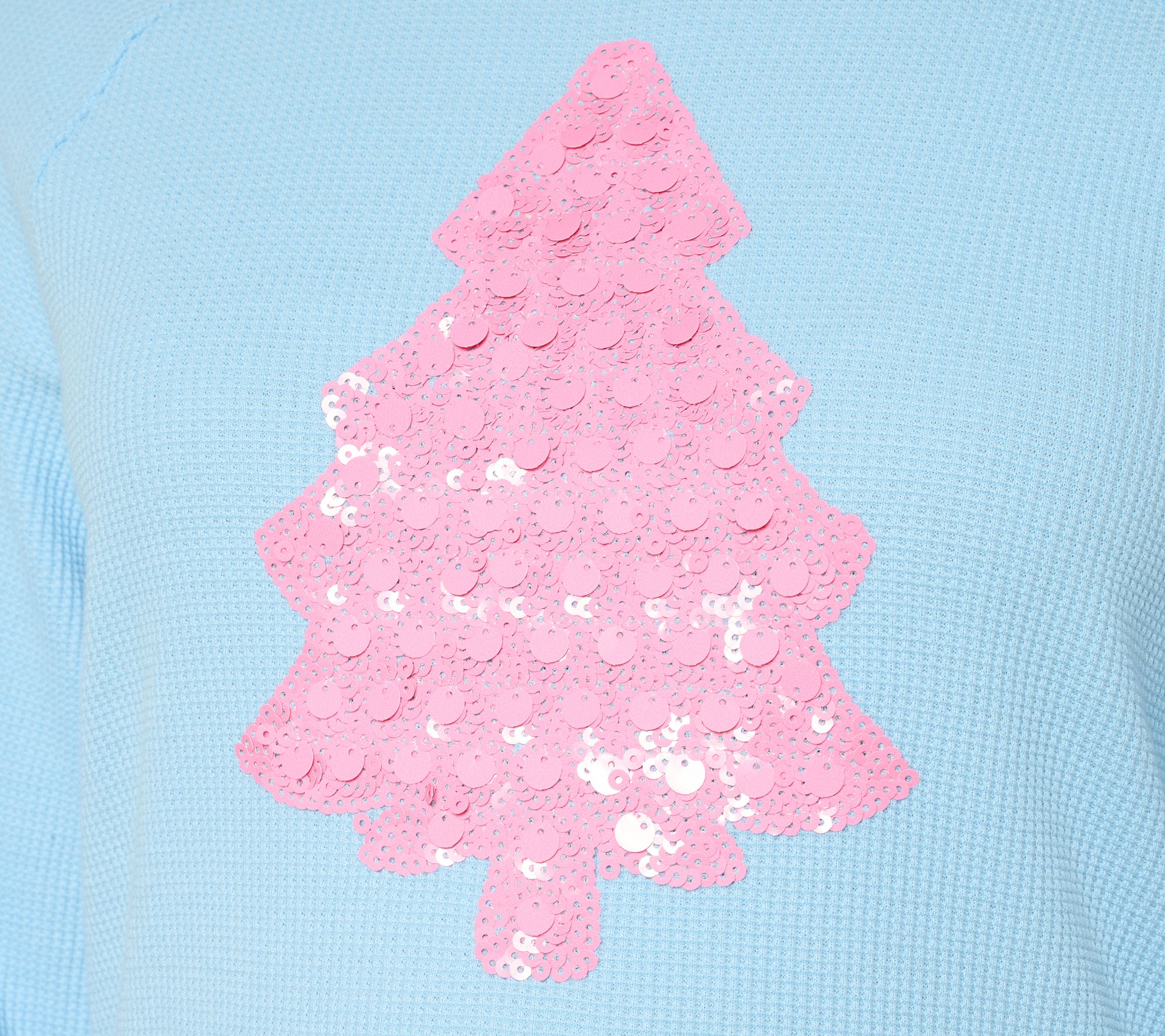 Quacker Factory Dreaming of a Pink Christmas Waffle Top