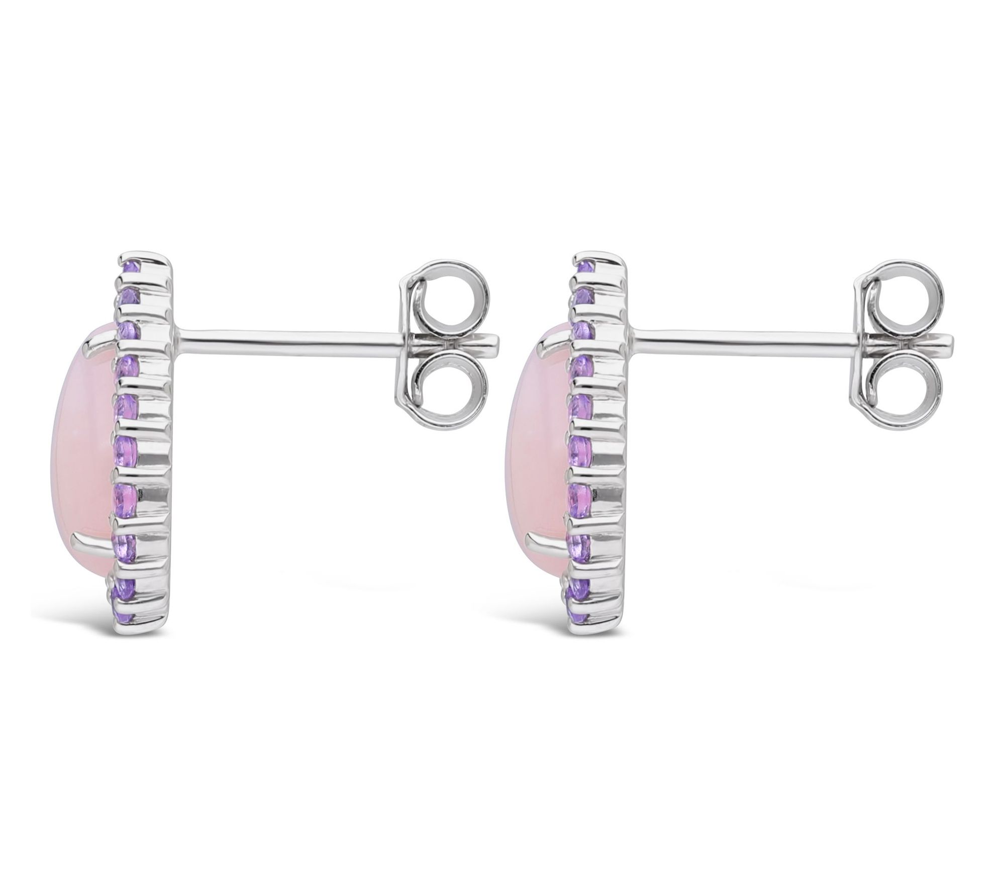 Ariva Sterling Pink Opal & Pink Amethyst Delphine Earrings