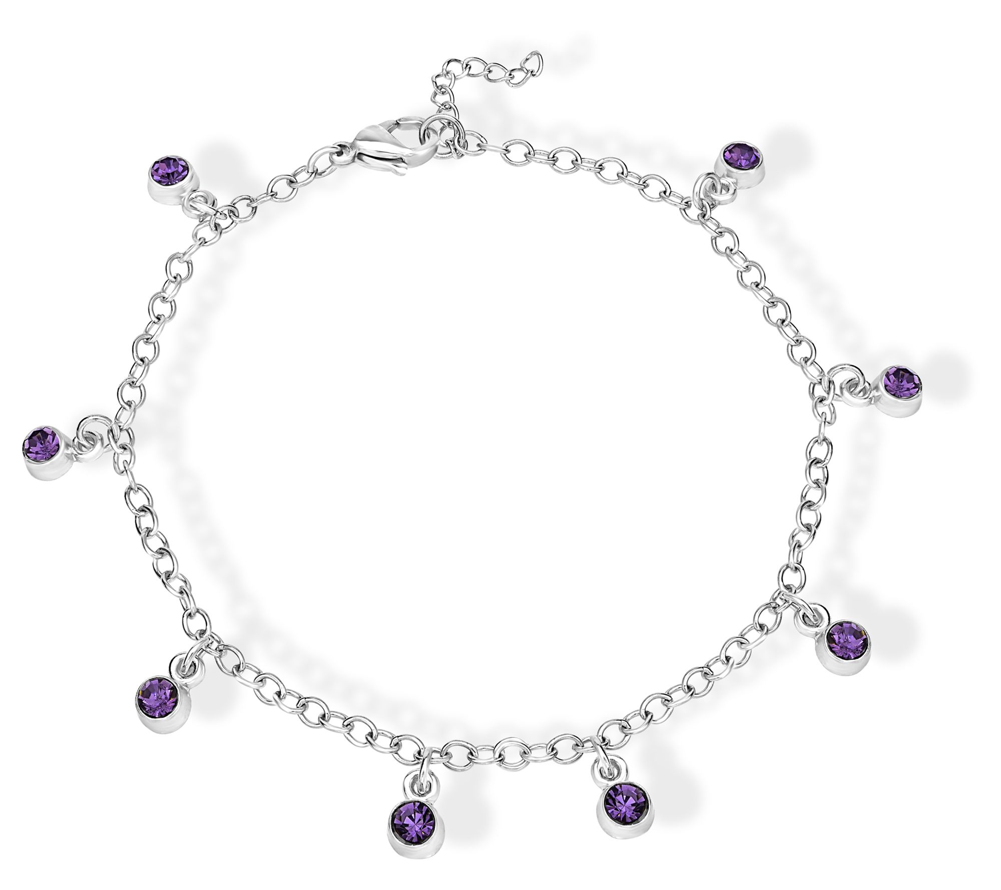 Steel by Design Crystal Birthstone Charm Ankle Bracelet