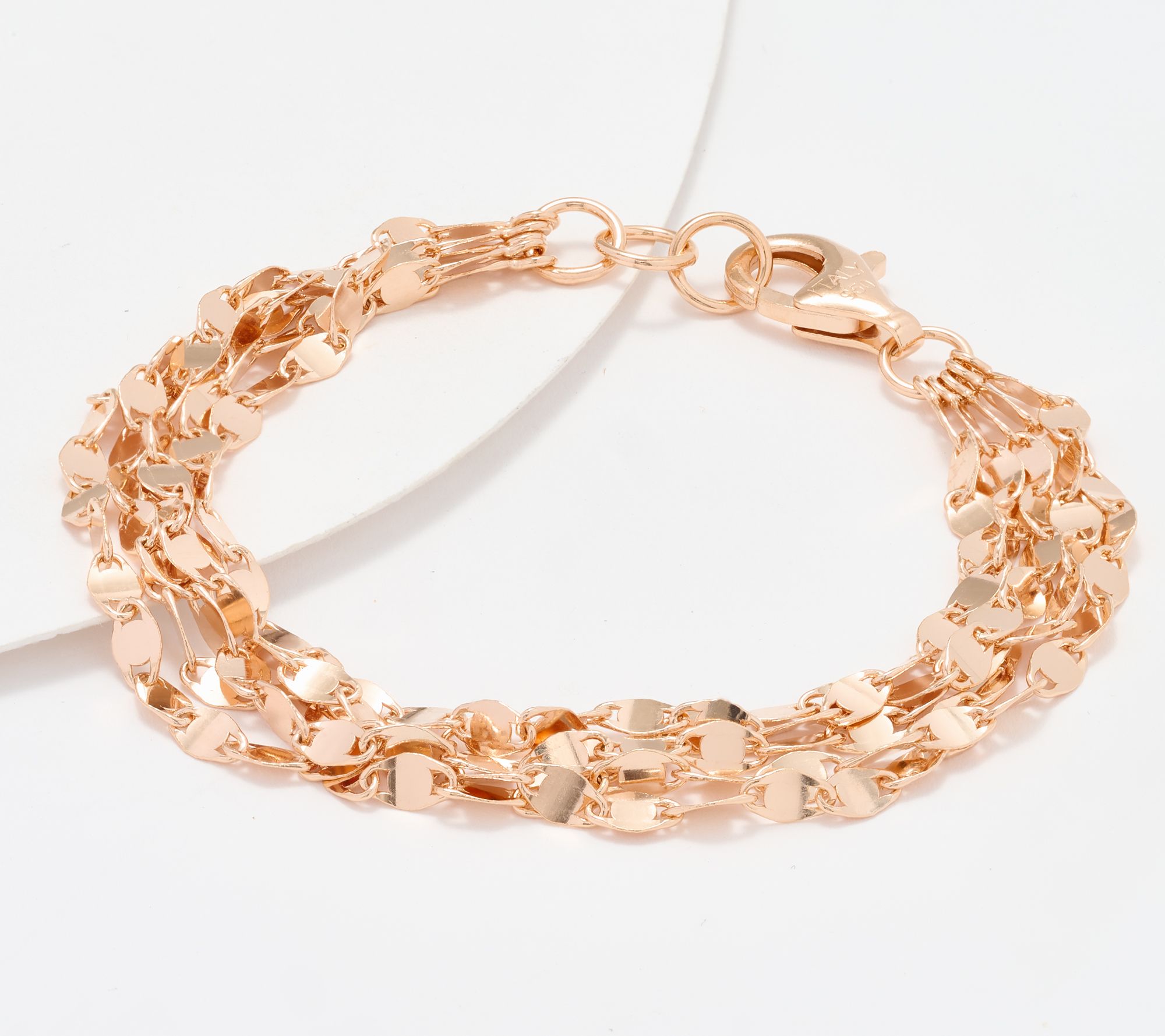 UltraFine 950 Silver Multi-Row Mirror Link Bracelet