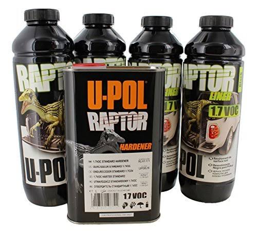 U-POL Products 0825 Raptor Black 1.7 VOC Truck Bed Liner Kit - 4 Liter