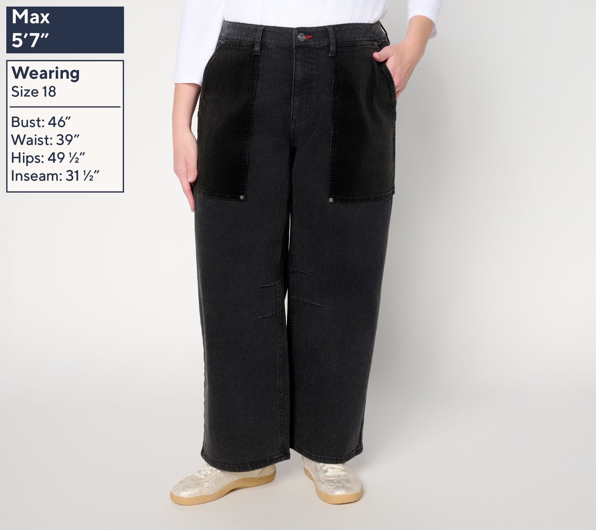 Peace Love World Boheme Regular Soft Barrel Jeans w/ Corduroy Pocket