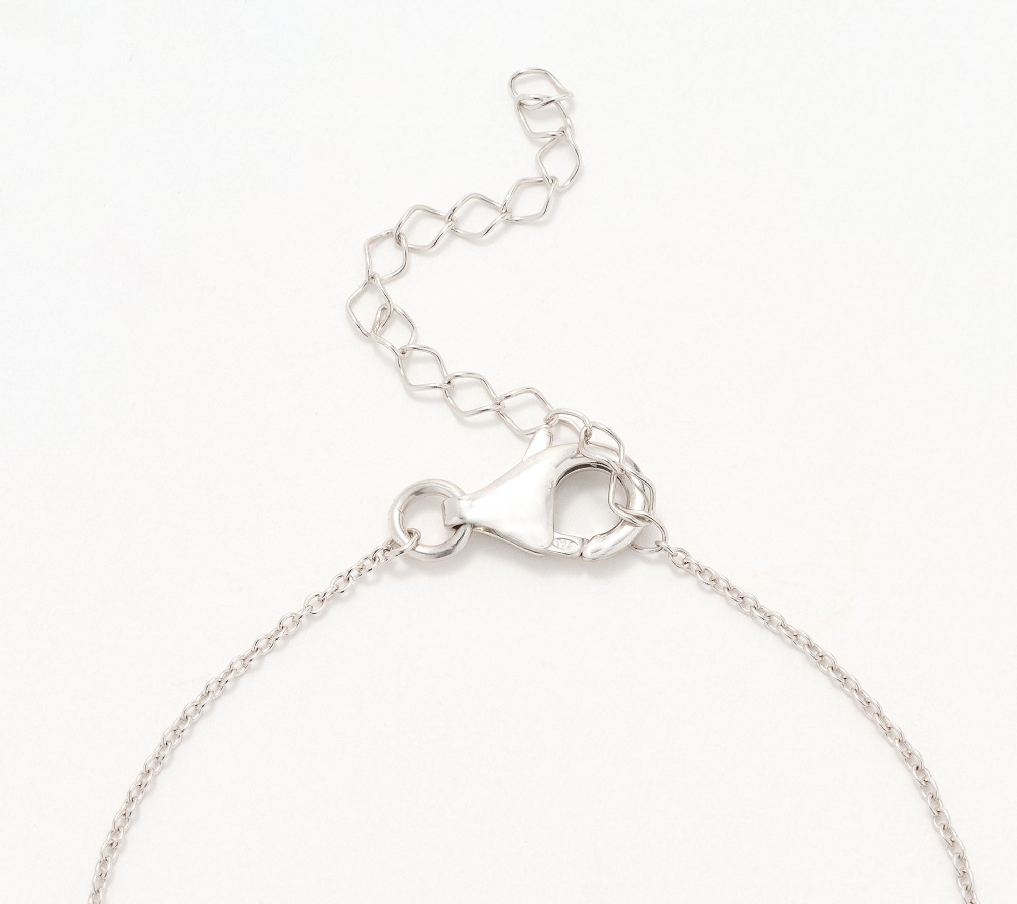 Affinity Gems Gradiant Semi- Precious Gem Semi-Bezel Necklace, Sterl