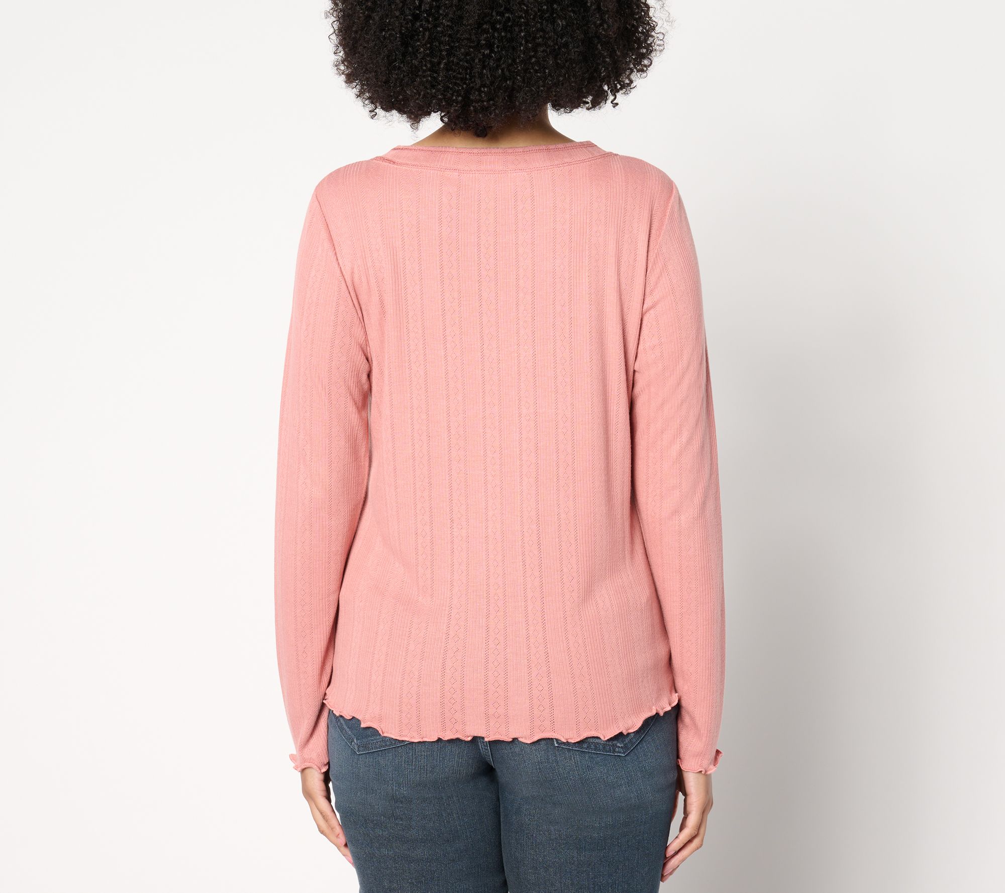 Me by Jennie Garth Palamino Pointelle Knit Crewneck Tee