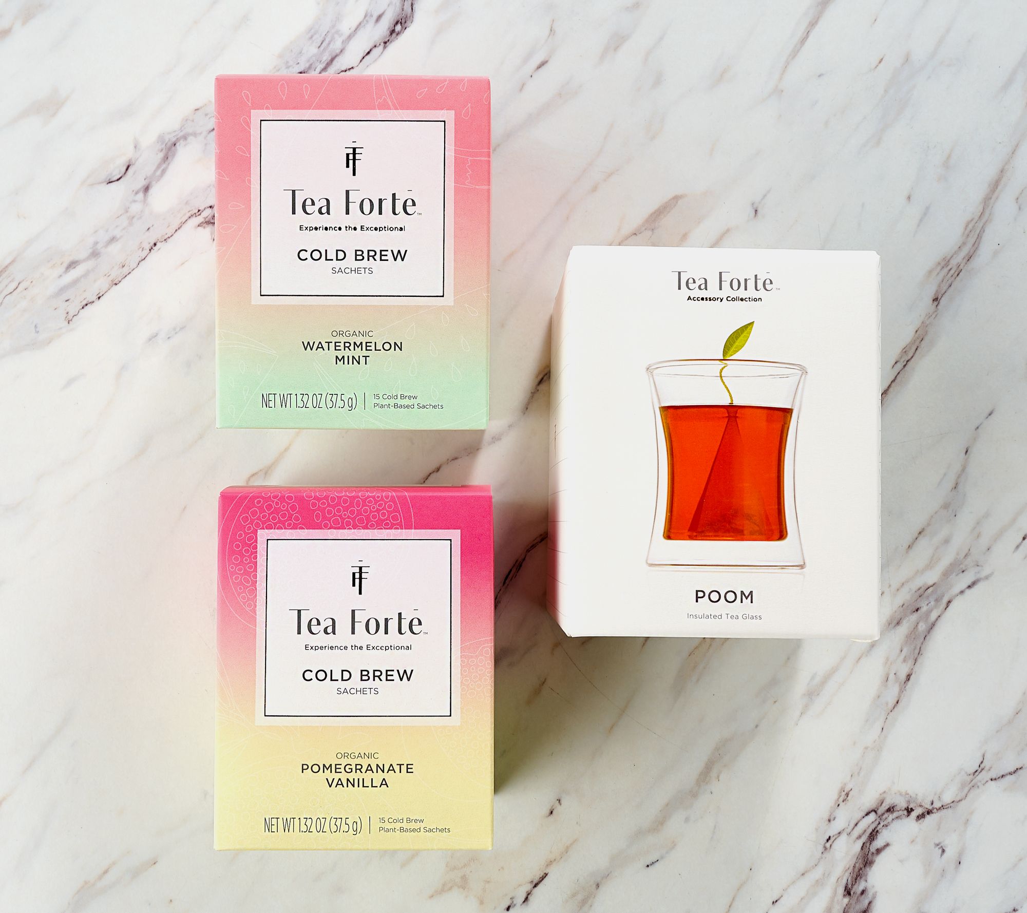 Tea Forte 30-ct Cold Brew Tea Infusers with Glass Mug