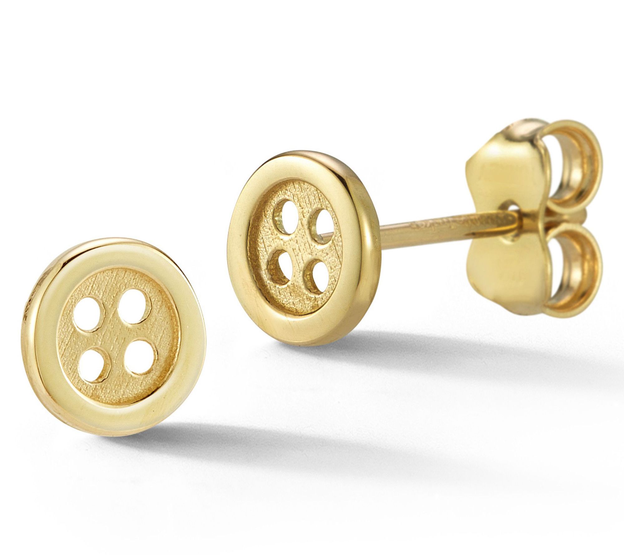 Luminosa Gold Dainty Button Stud Earrings, 14K