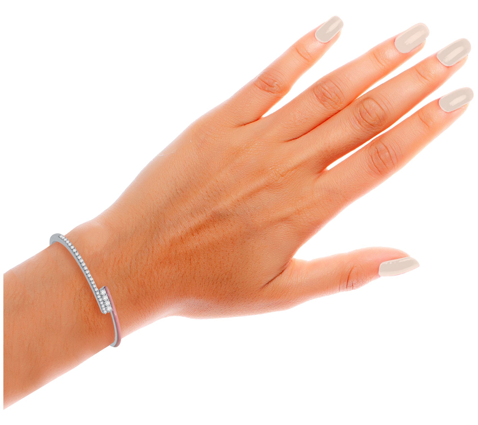 Affinity Diamonds Pink Enamel Bracelet, 0.55 cttw, Sterling