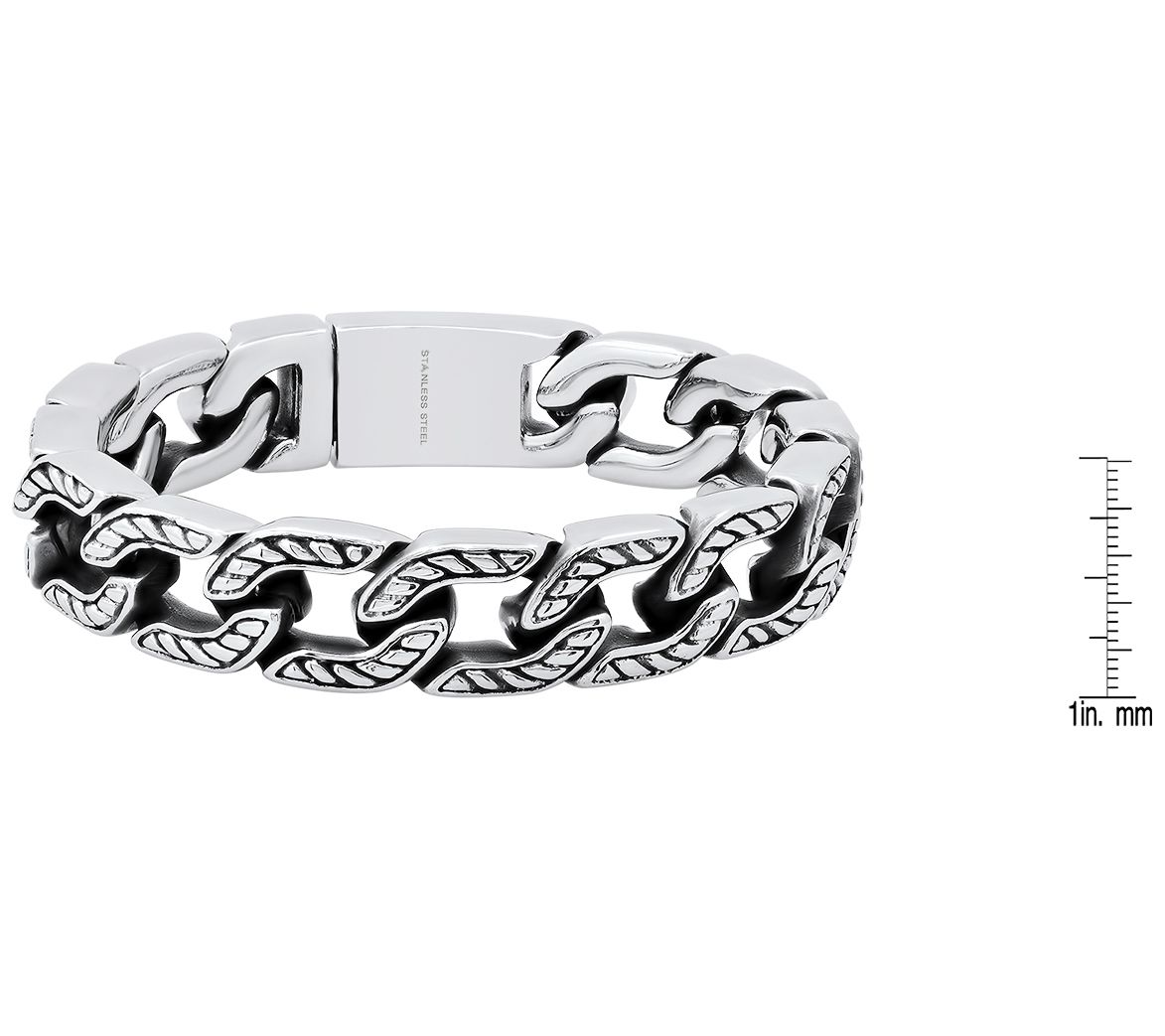 Steel by Design Men's Stainless Steel CubanLink Bracelet