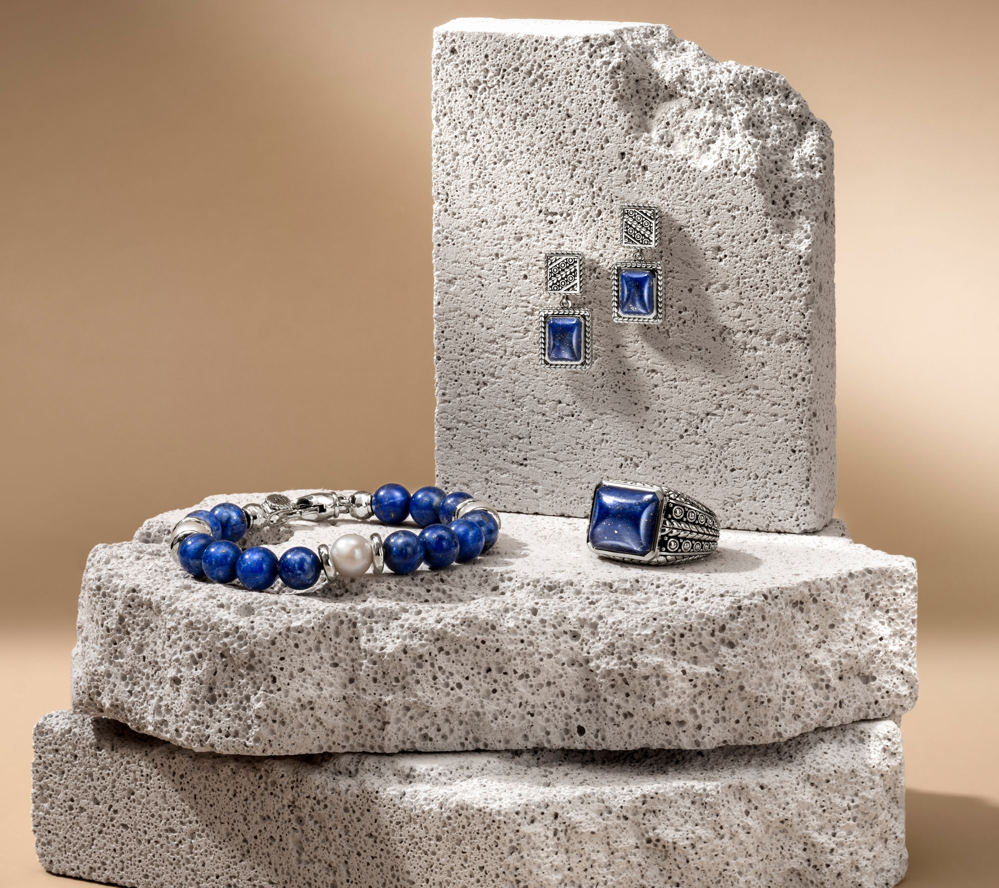 JAI Sterling Silver Cultured Pearl & Gemstone Bead Bracelet