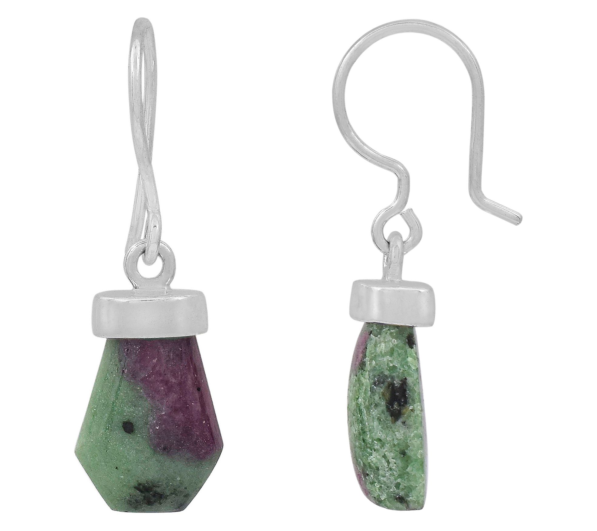 Affinity Gems Ruby Zoisite Dangle Earrings, Sterling