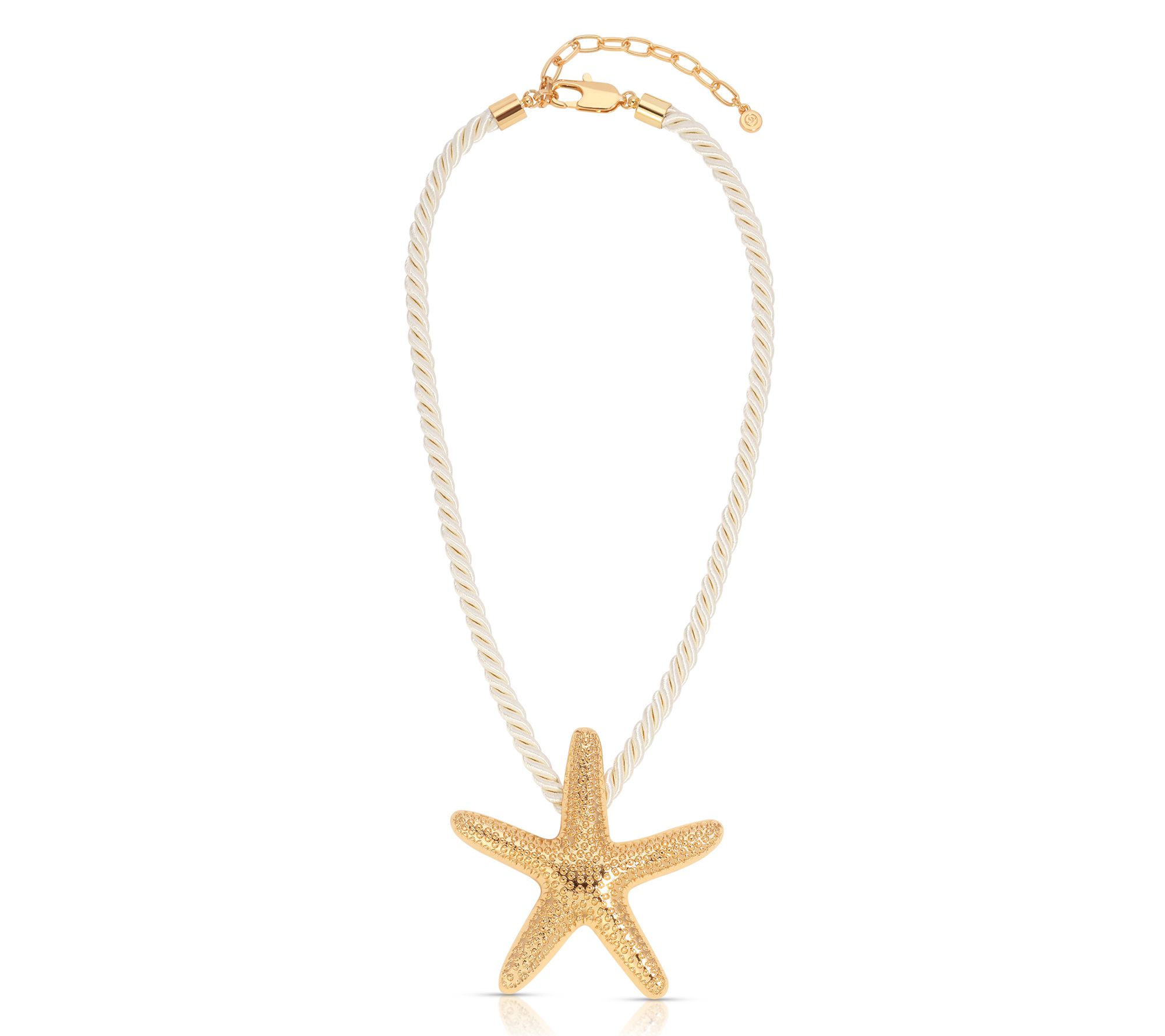 Ettika Starfish Statement Pendant w/ Silk CordNecklace