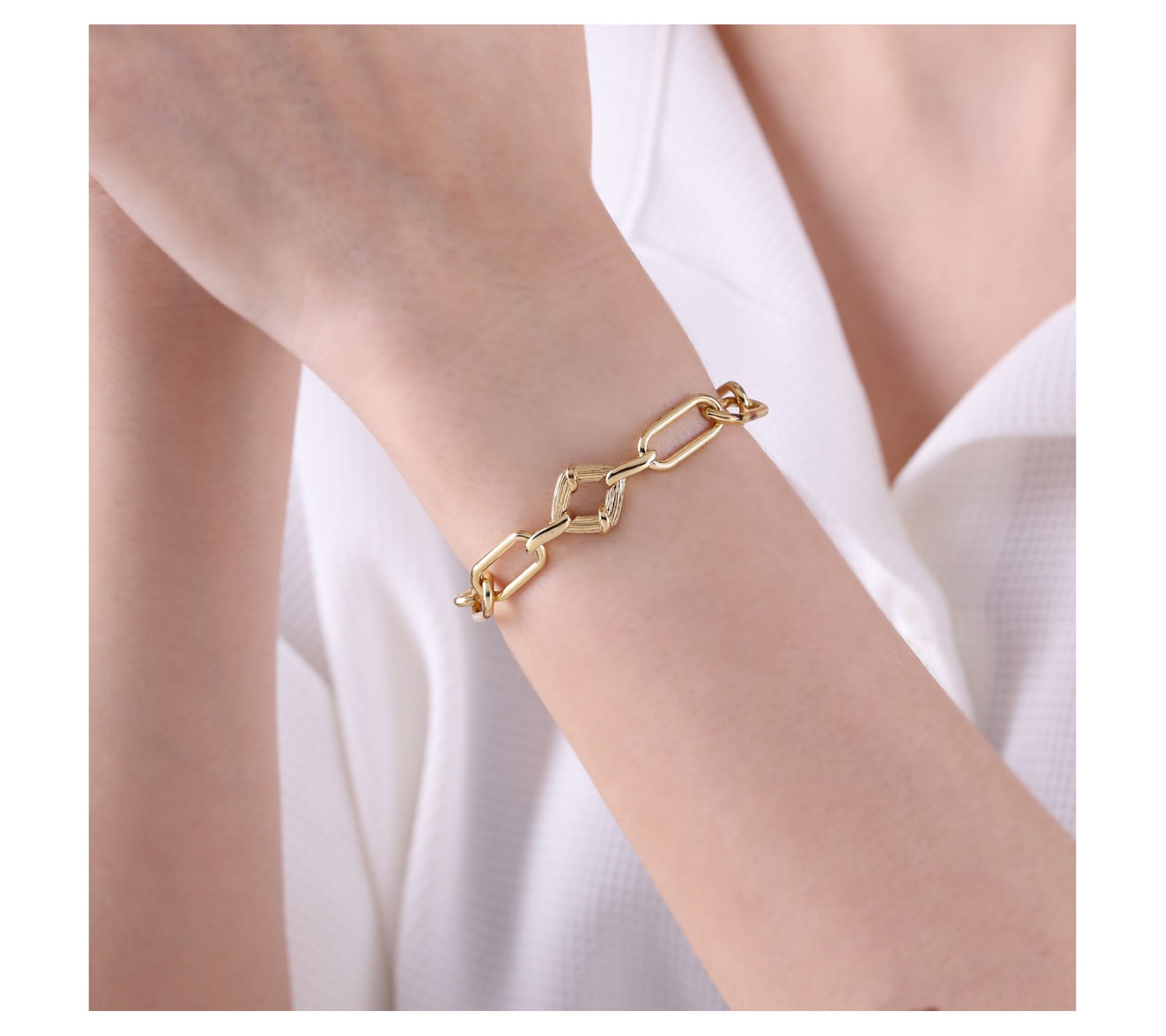 Ariva 18K Gold Clad Isla Paperclip Link Bracelet