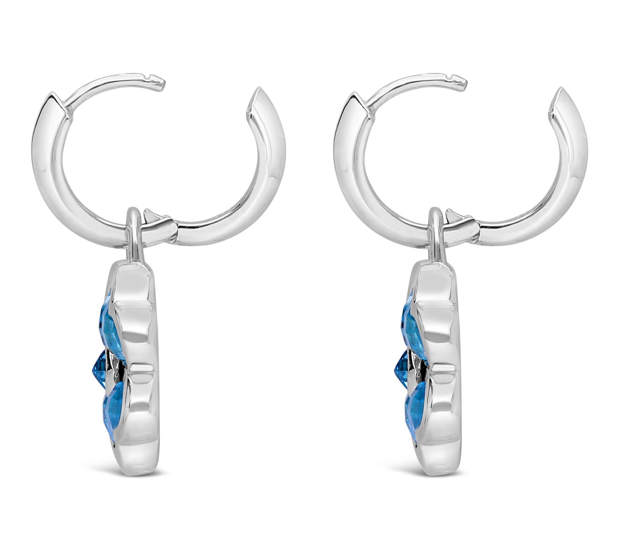 Margo Manhattan Sterling Blue Topaz Lucky in Love Earrings
