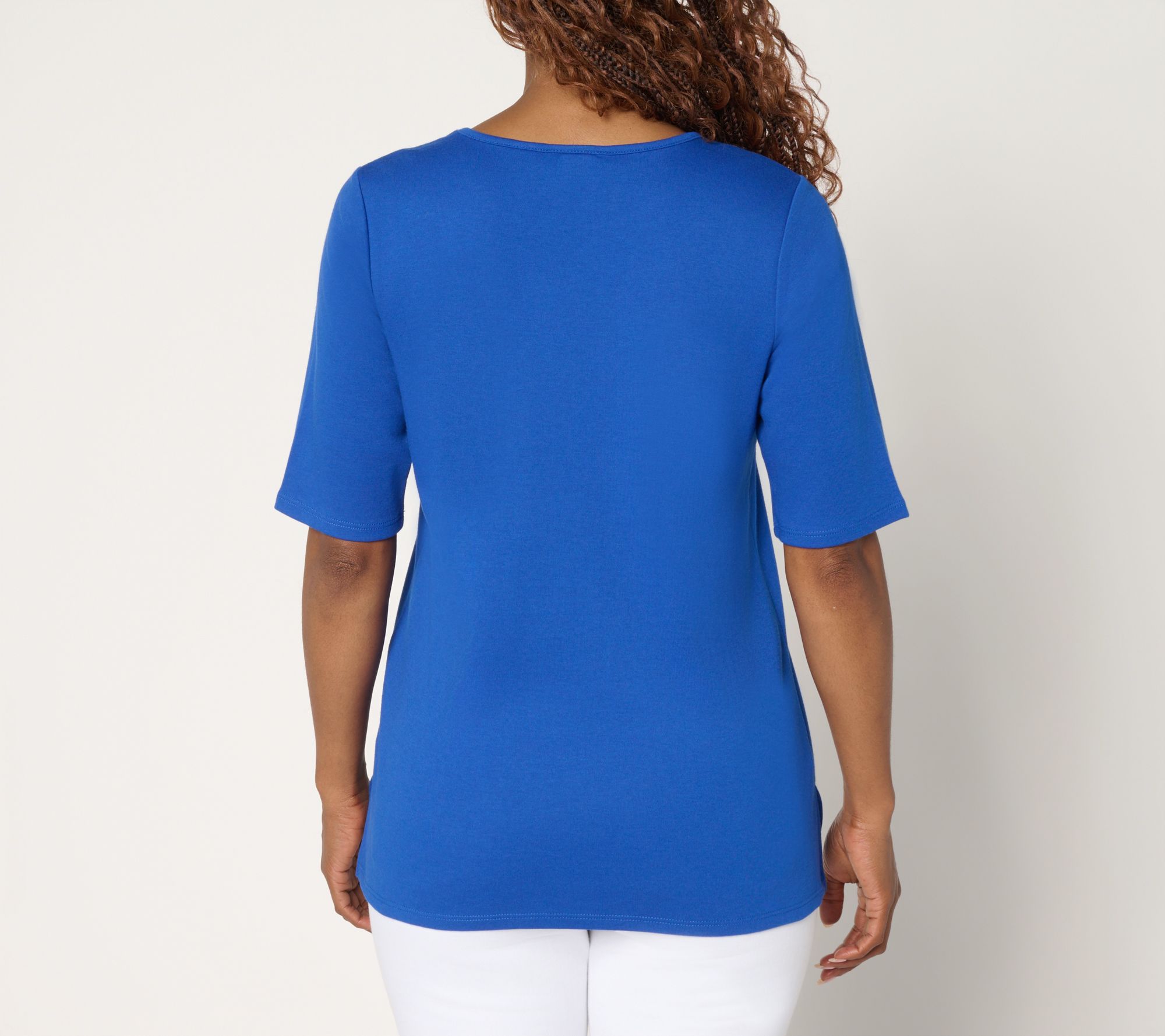 Quacker Factory Color Pop Sequin Elbow Sleeve Top