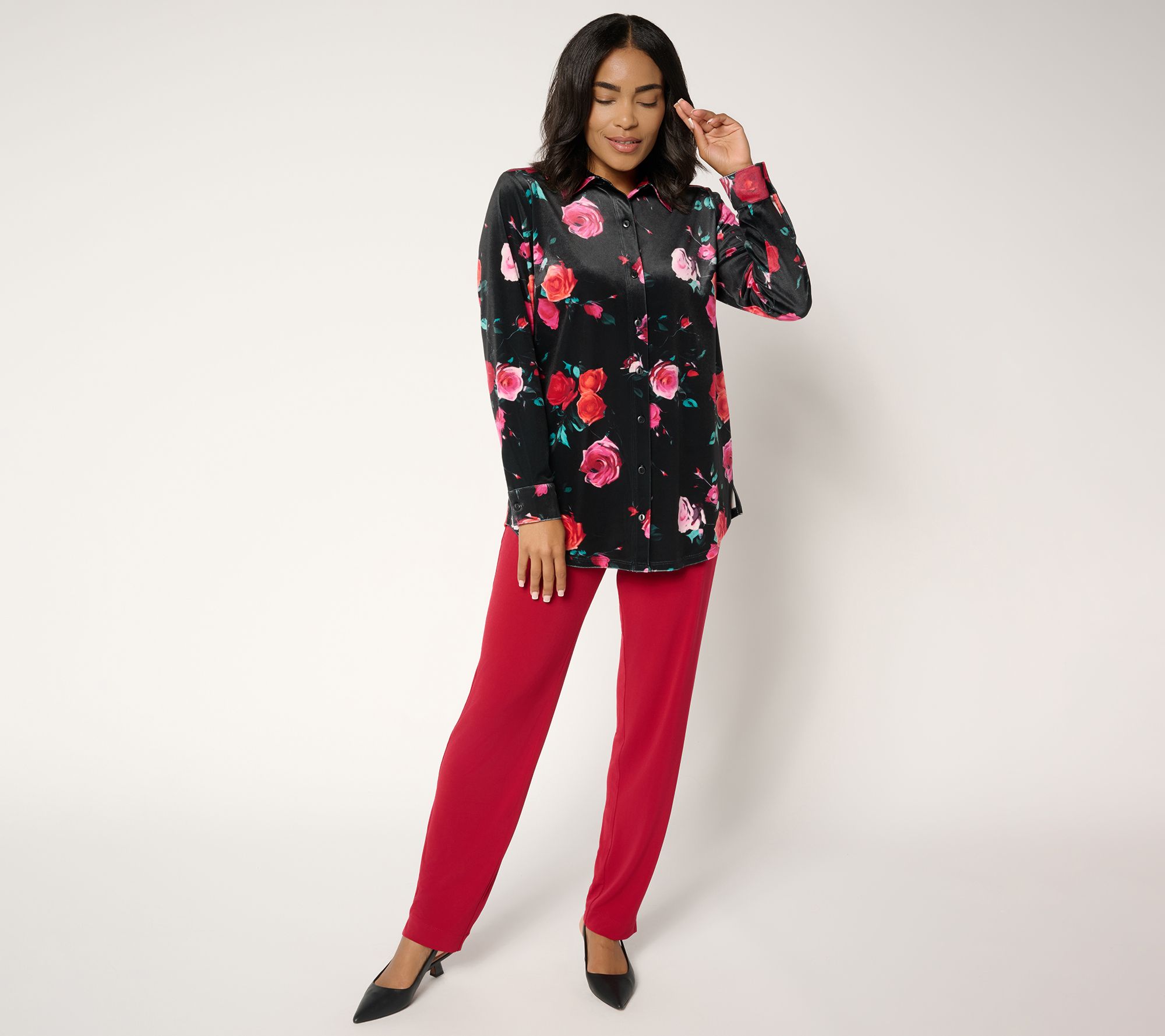 Susan Graver Regular Liquid Knit Straight-Leg Pants