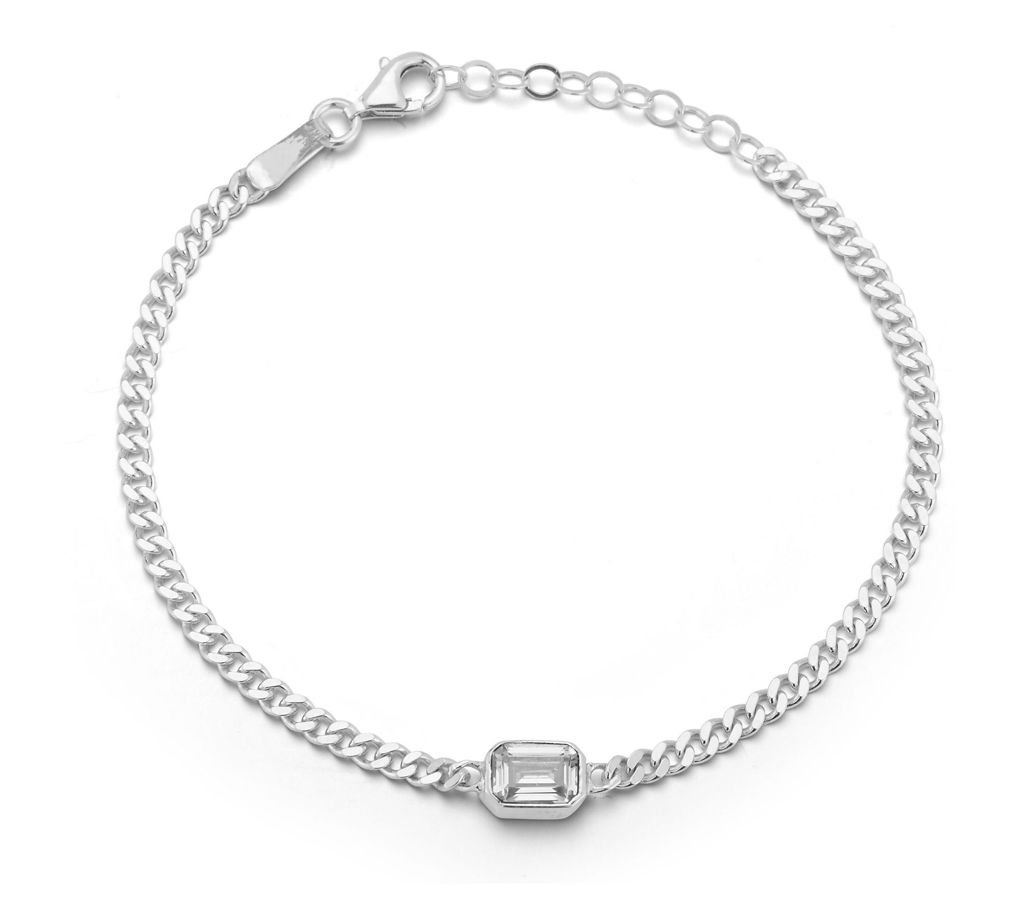 Sterlina Silver Simulated Diamond Bracelet, Ste ling Silver