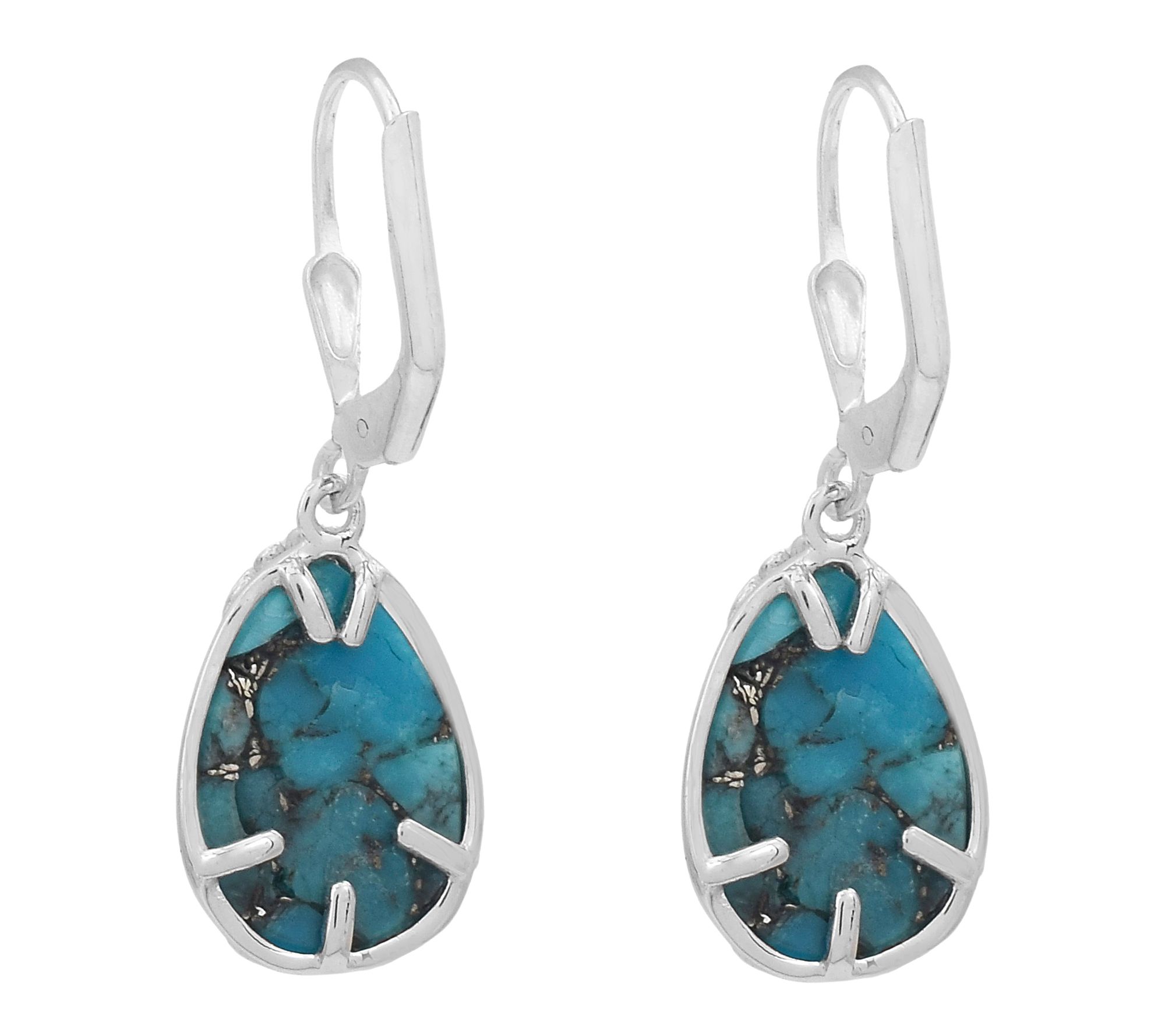 Artisan Crafted Sterling Silver Turquoise Dangle Earrings