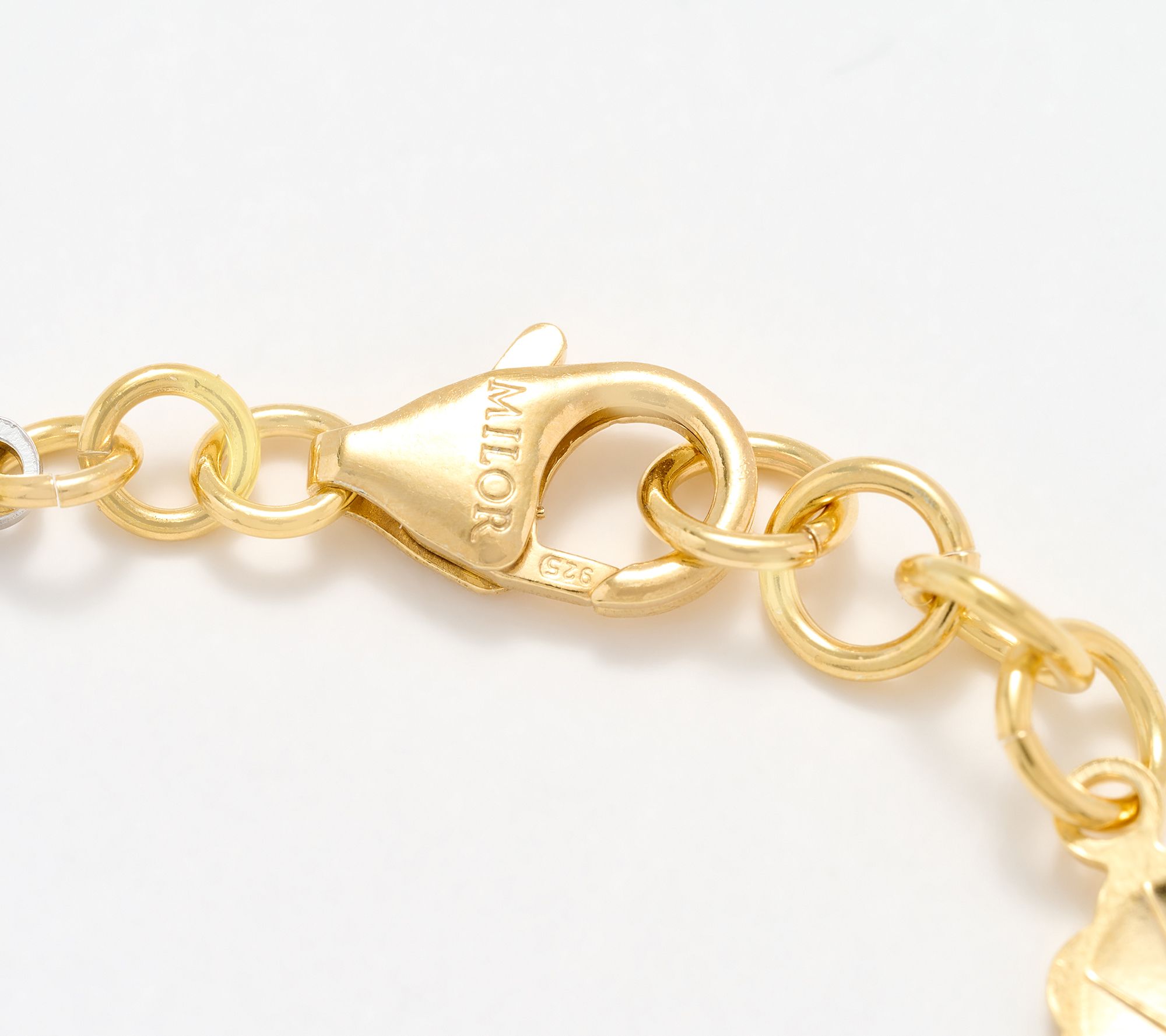 David Markstein Sterling Religious Medallion Line Bracelet