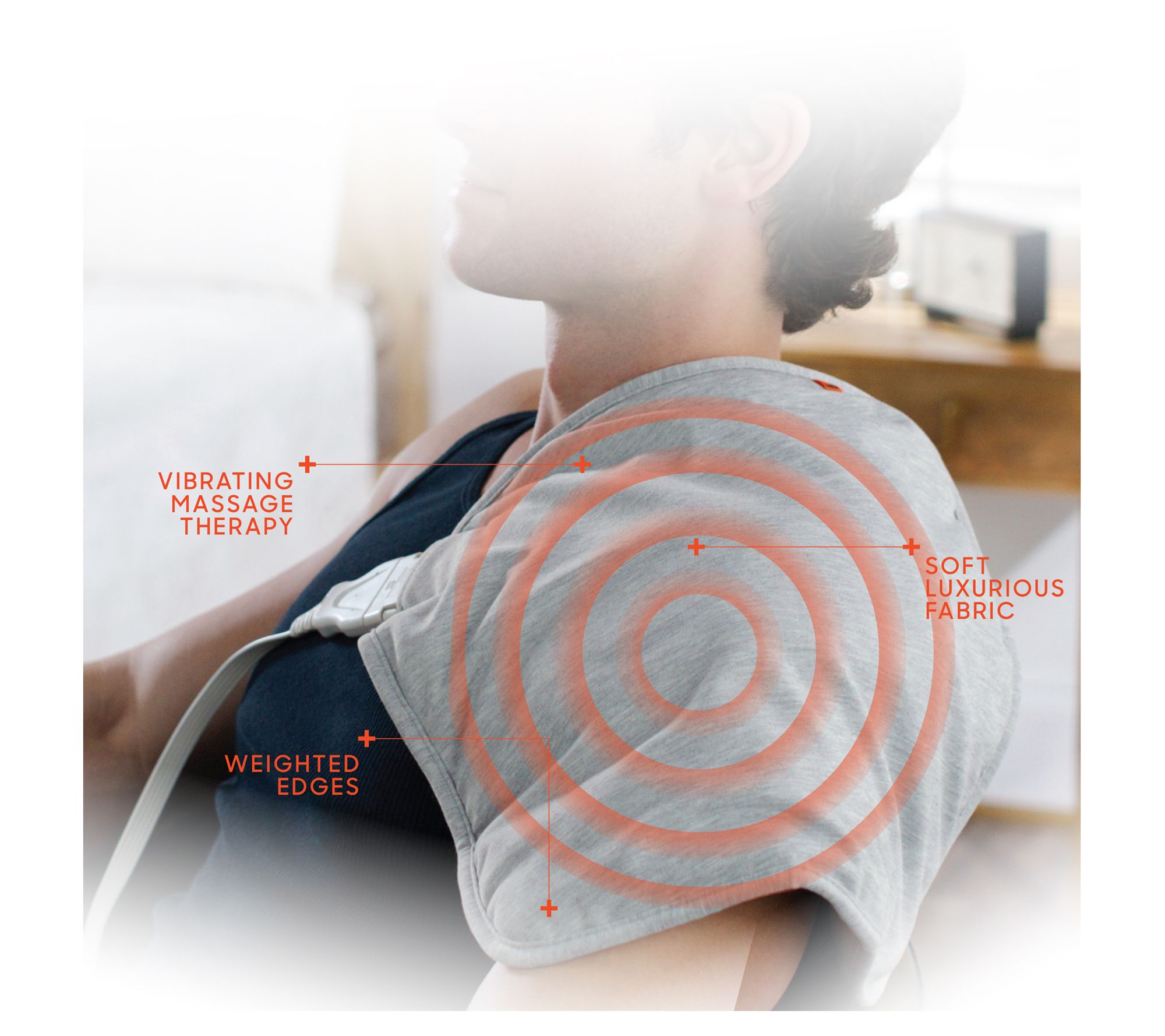 Sharper Image Calming Heat Copper & Charcoal Contour Pad