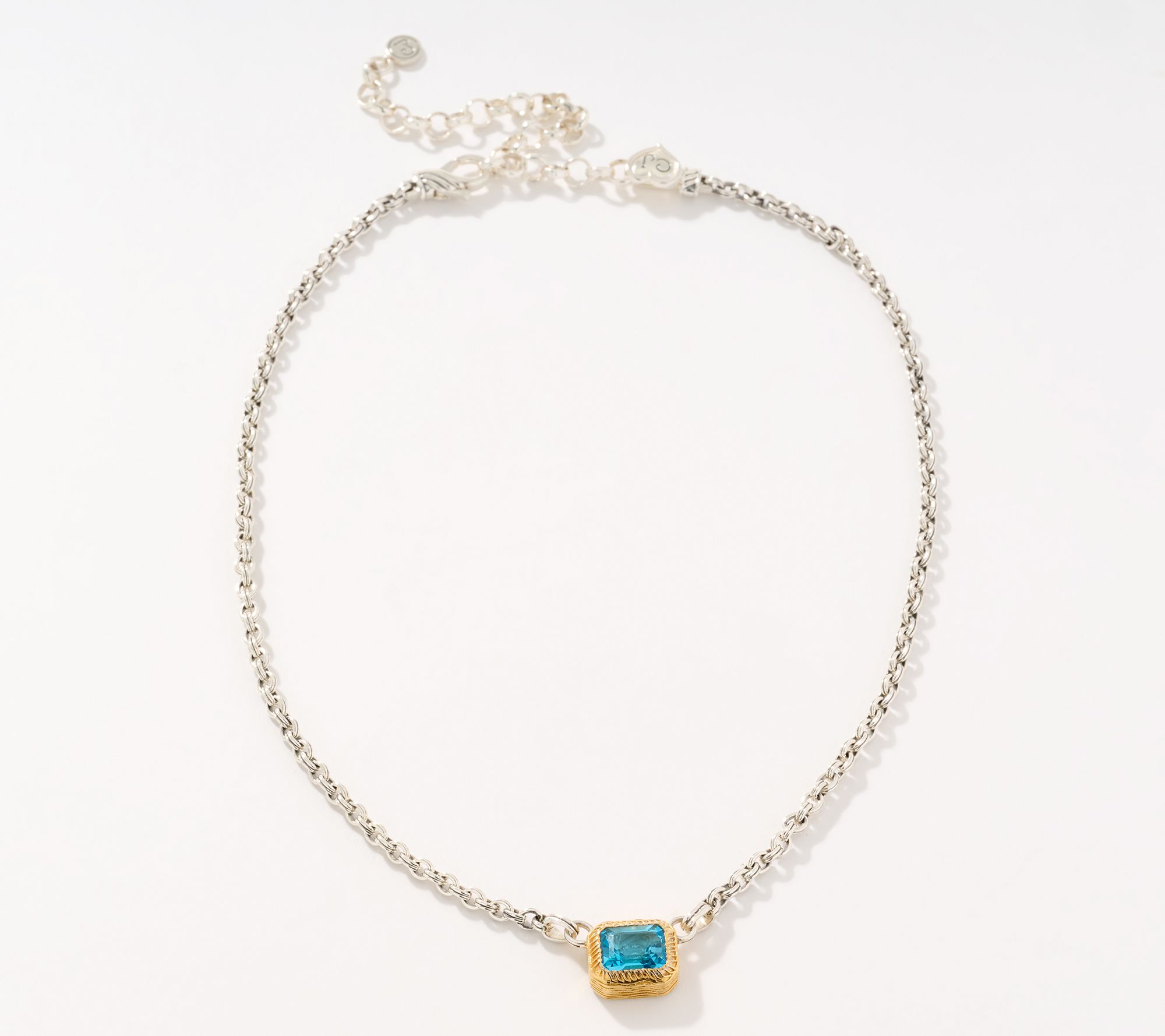 Christian James by Scott Grimes Sterling Silver Two-Tone Gem Necklace