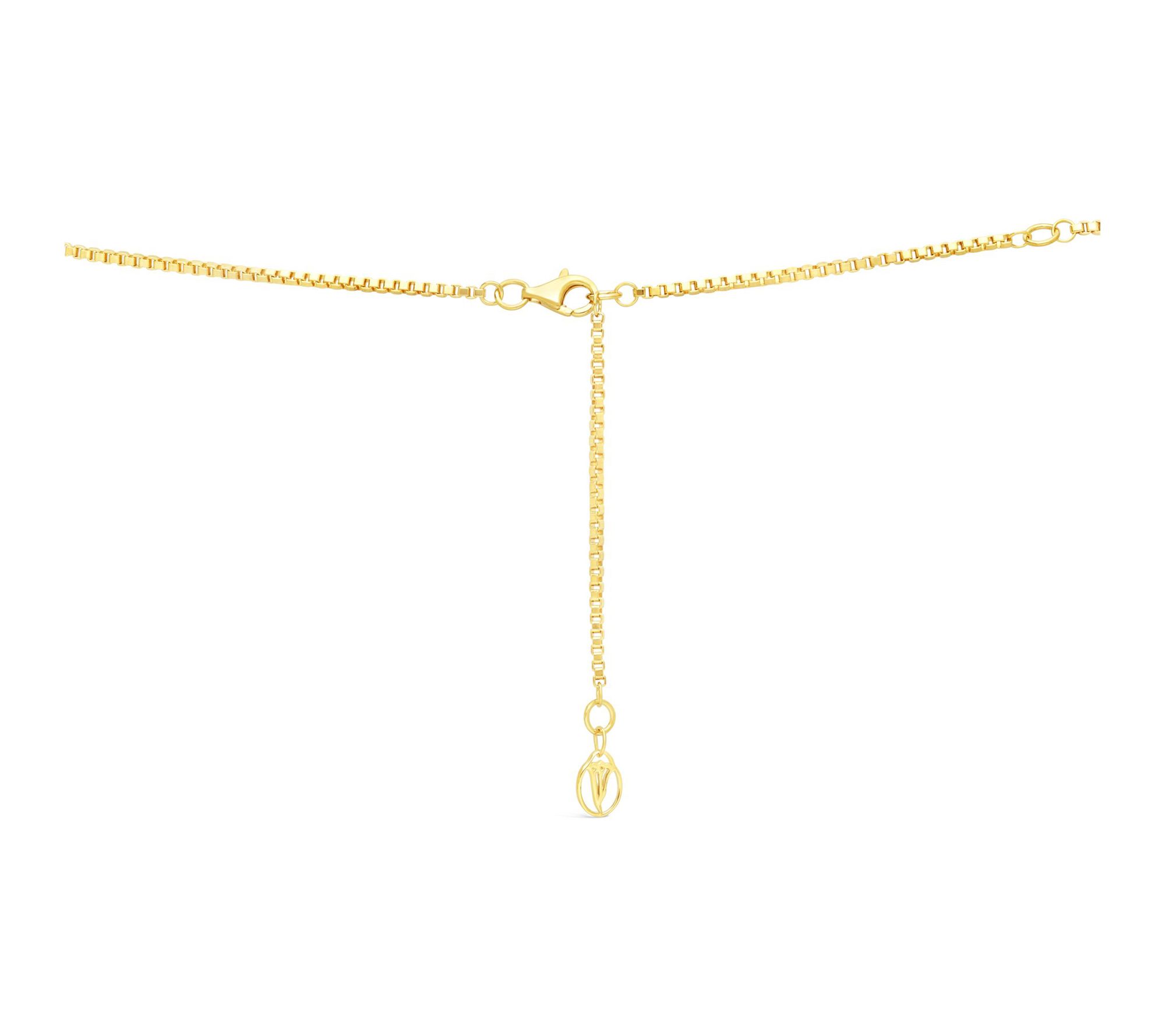 Goddaughters 14K Gold Clad Hexagon Blue Topaz Necklace