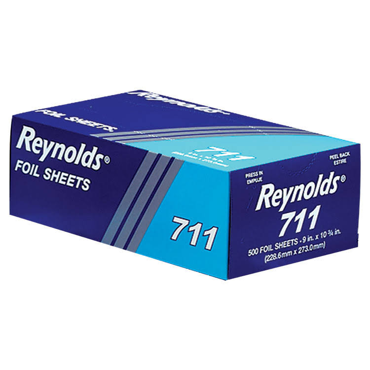 Reynolds 711 9 x 10.75 in. Interfolded Aluminum Foil Sheets - Case of 3000