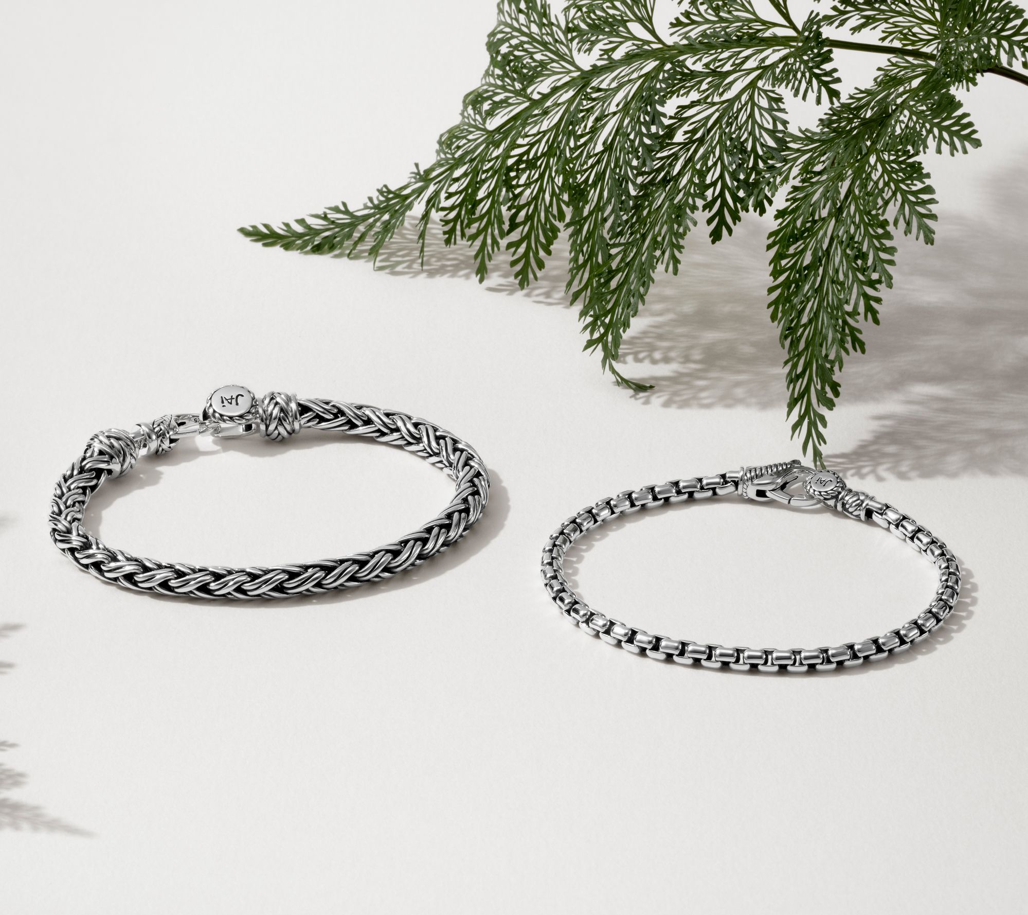 JAI Sterling Silver 3.7mm Box Chain Bracelet, 10.2g