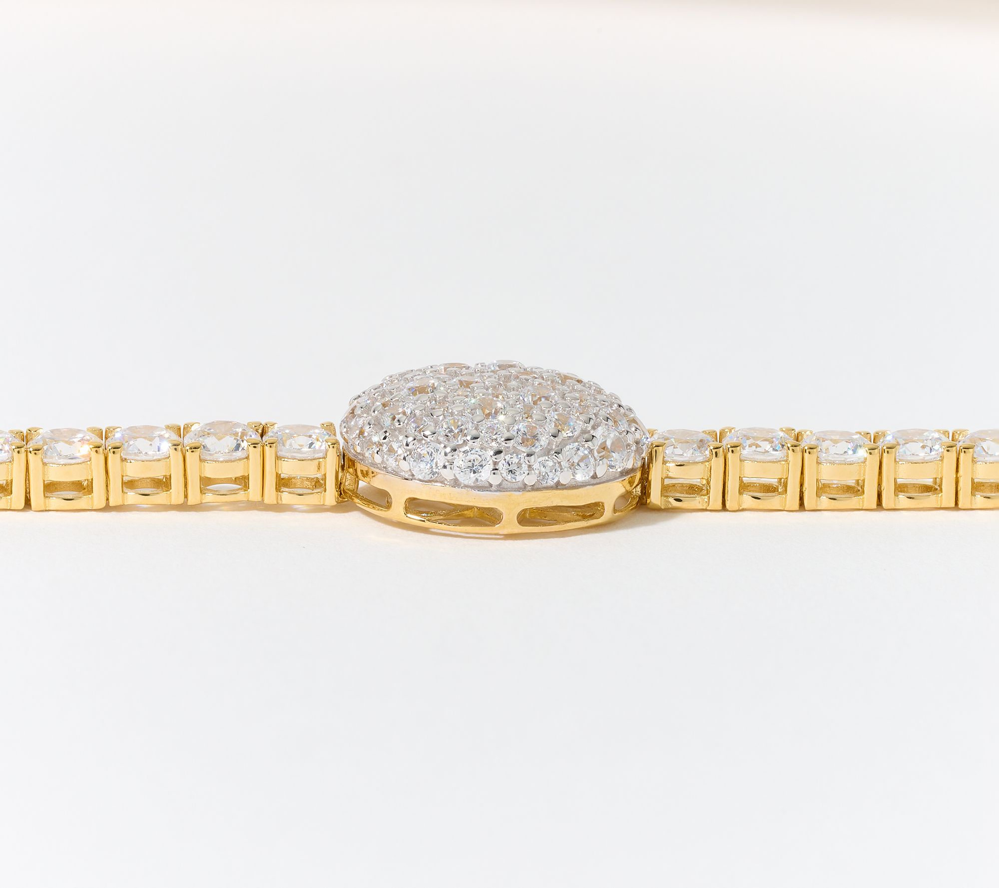 Diamonique x Jennifer Miller Tennis Bracelet, 14K Gold Plated