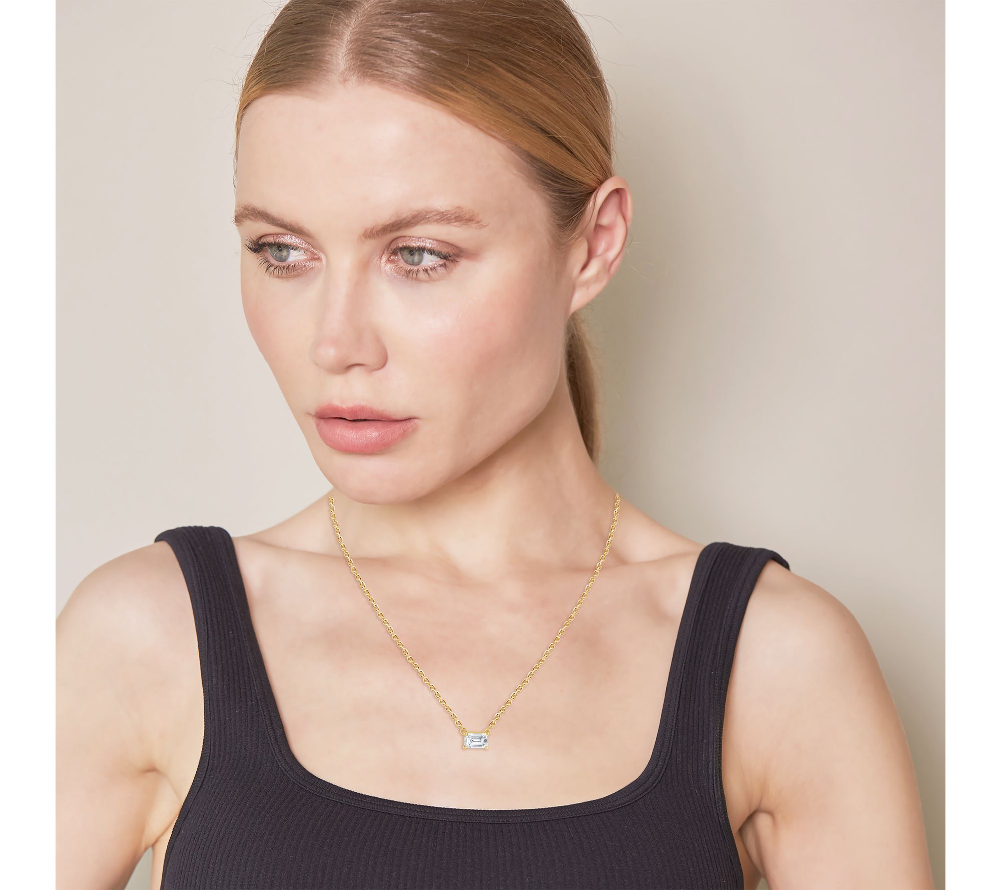 Fire Light 0.55 cttw Lab Grown Diamond Solitair e Necklace, 14