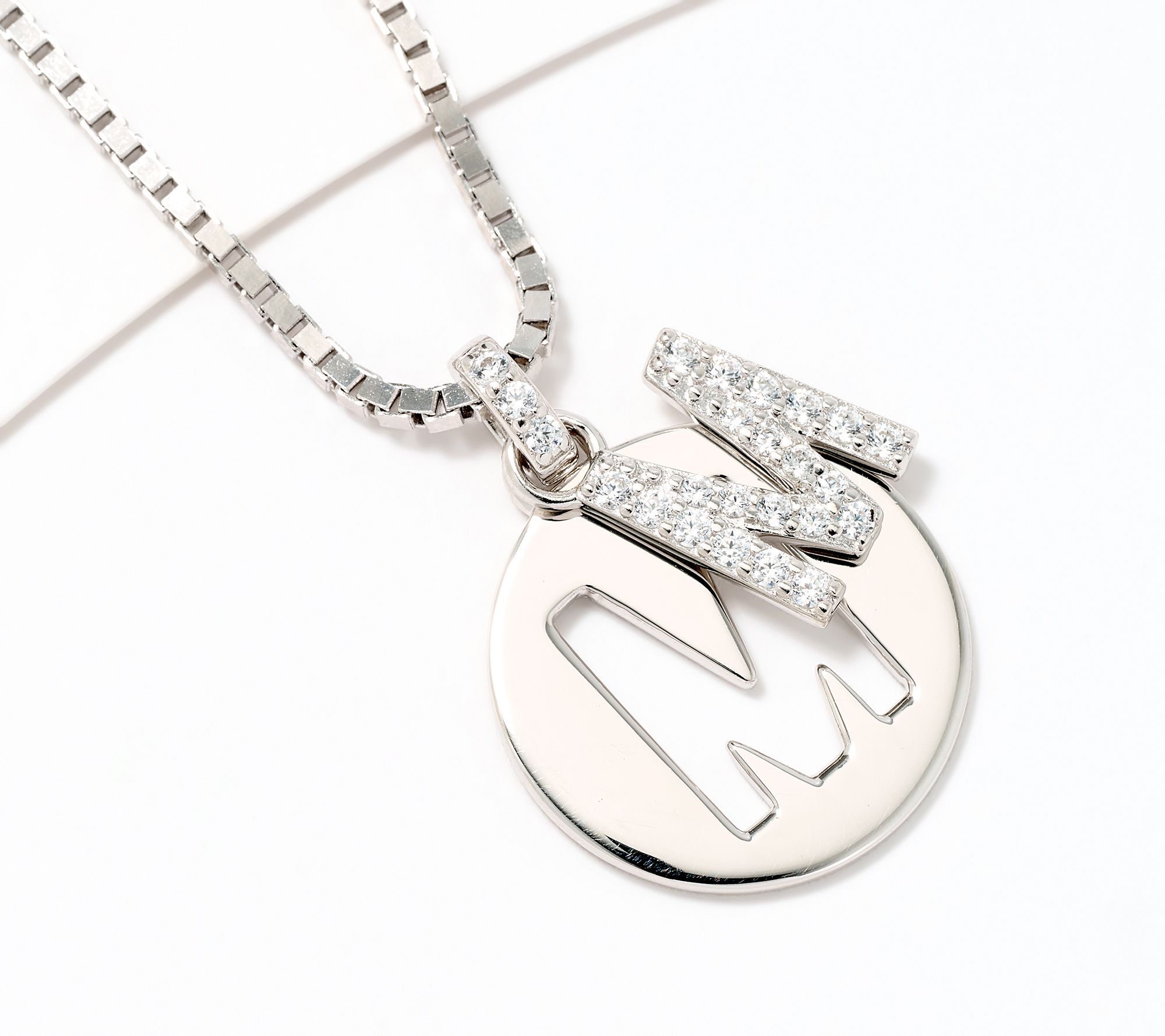 Diamonique x Kathy Levine Cut It Out Necklace, Sterling Silver
