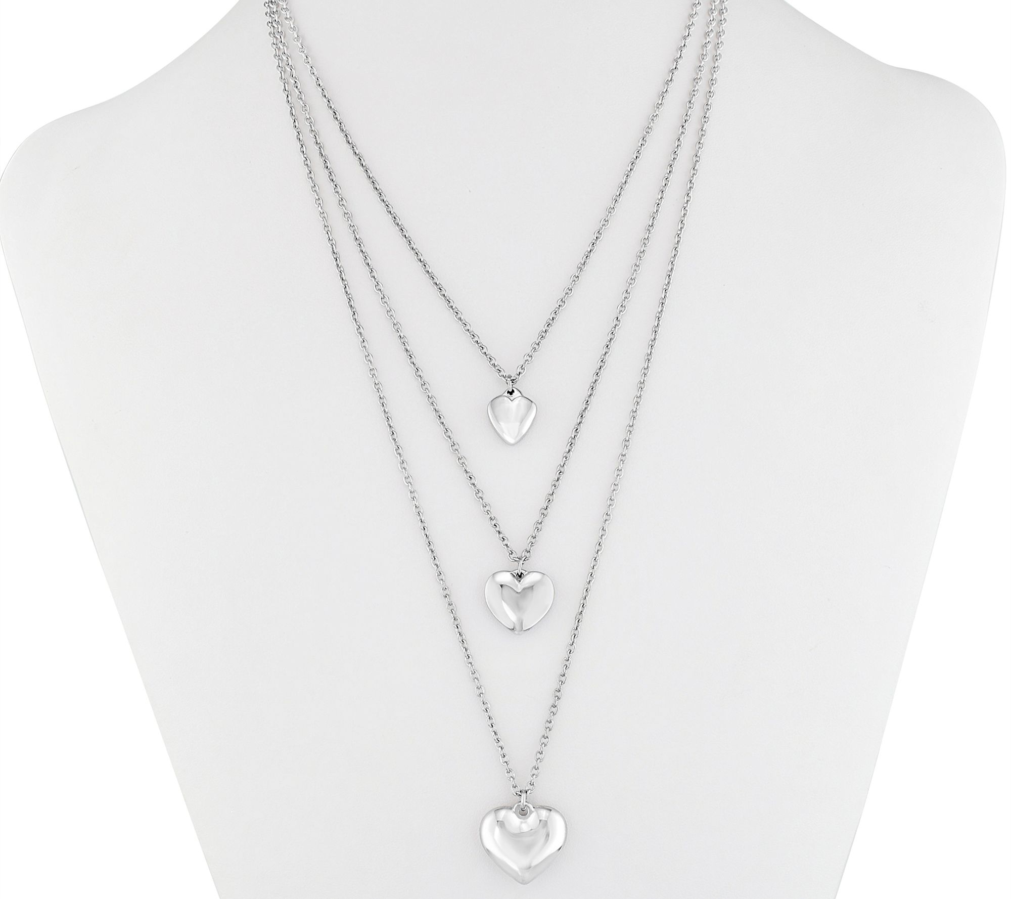 Steel by Design Layered Heart Necklace