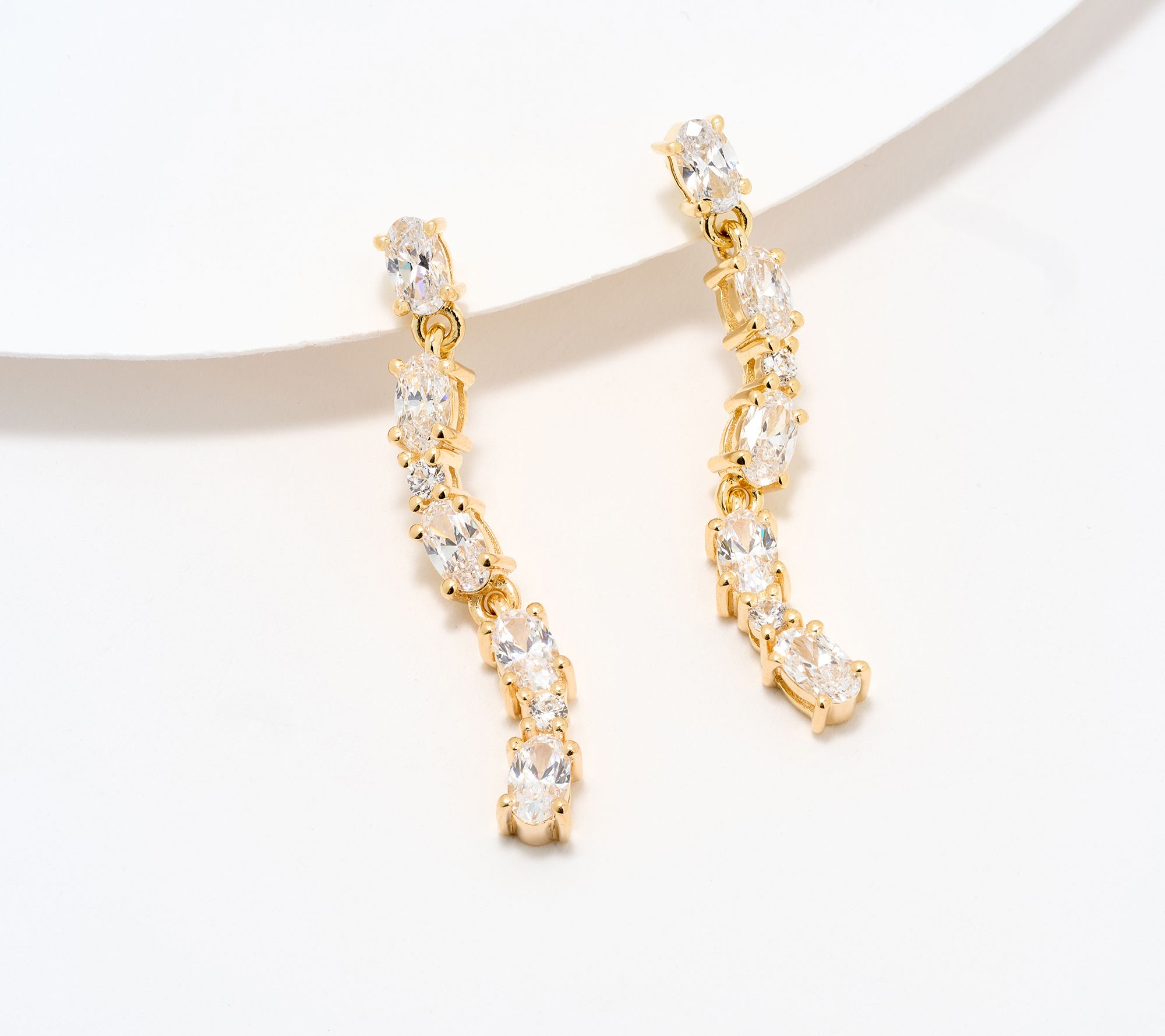 Diamonique x Kathy Levine Drama Drop Earrings, Sterling Silver