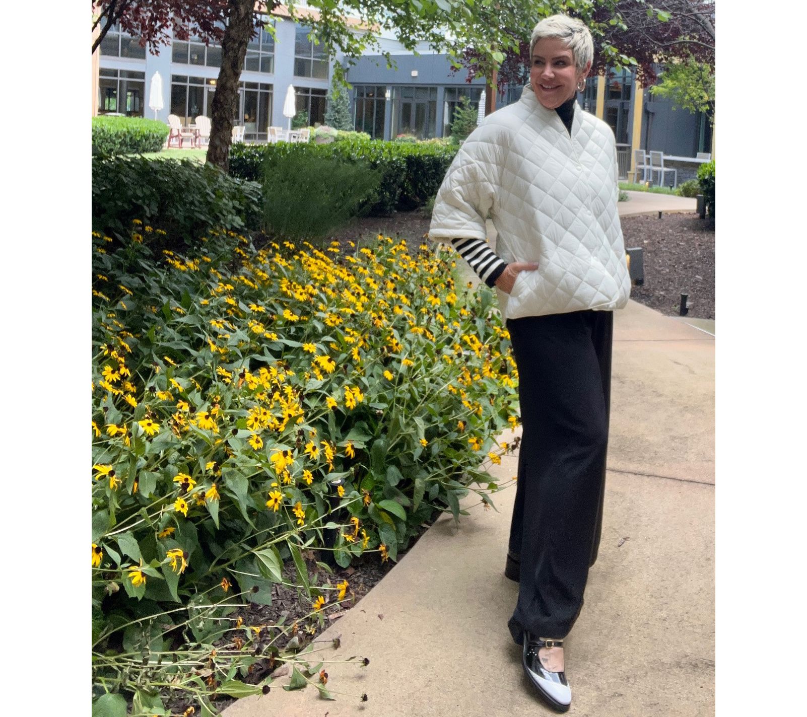 Joan Rivers Quilted 3/4-Sleeve Button Back Detailed Jacket