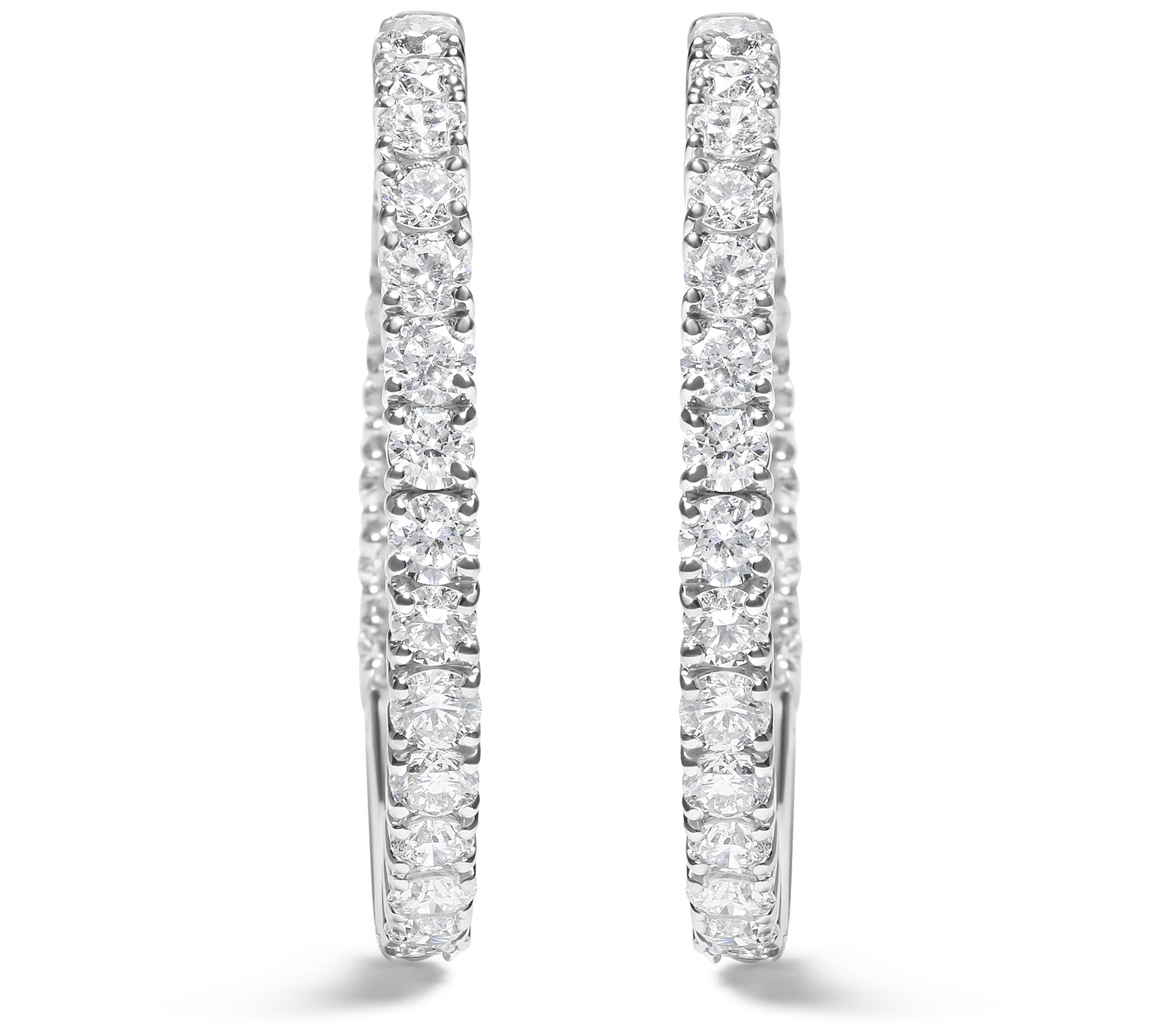 Haus of Brilliance Lab-Grown Diamond Round HoopEarrings, 14K